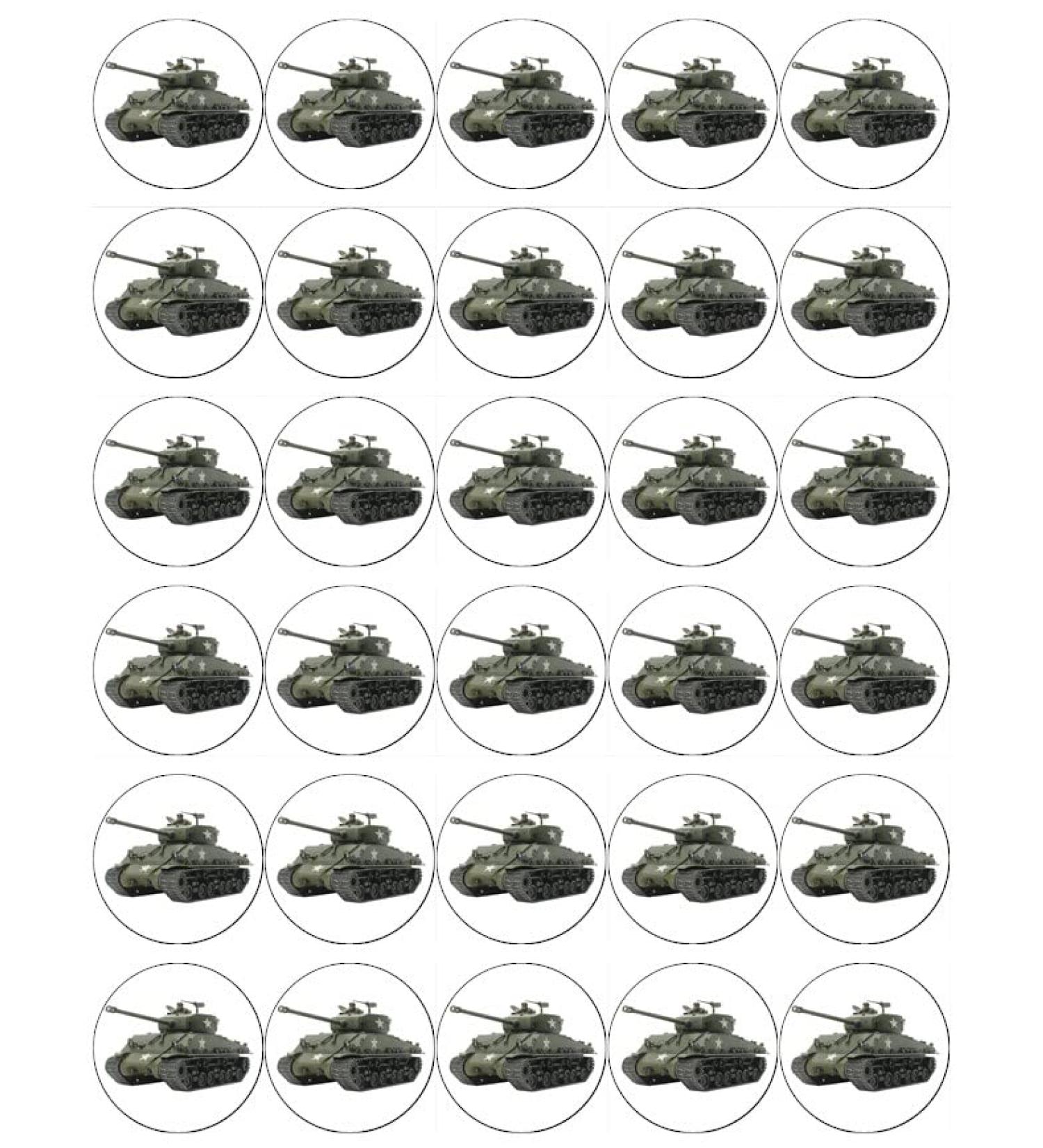 Tanks Army Military Cupcake Toppers Edible Wafer Paper Fairy Cake Toppers Birthday Cakes Decorations
