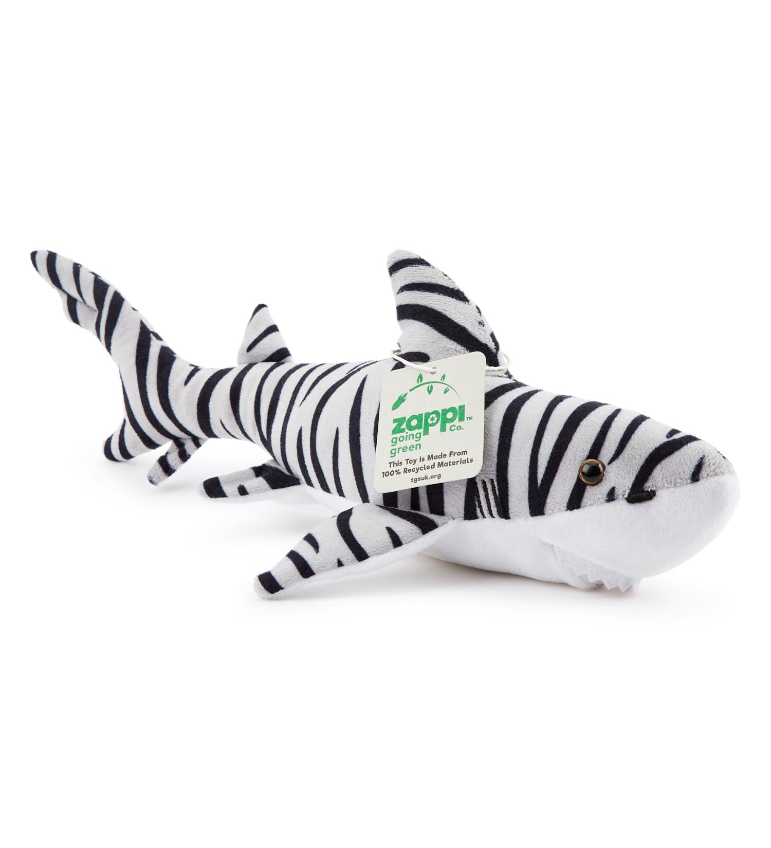 Zappi Co Tiger Shark Plush Toy - 33cm Ultra Soft, Realistic & Eco-Friendly - Buy Online on GoSupps.com
