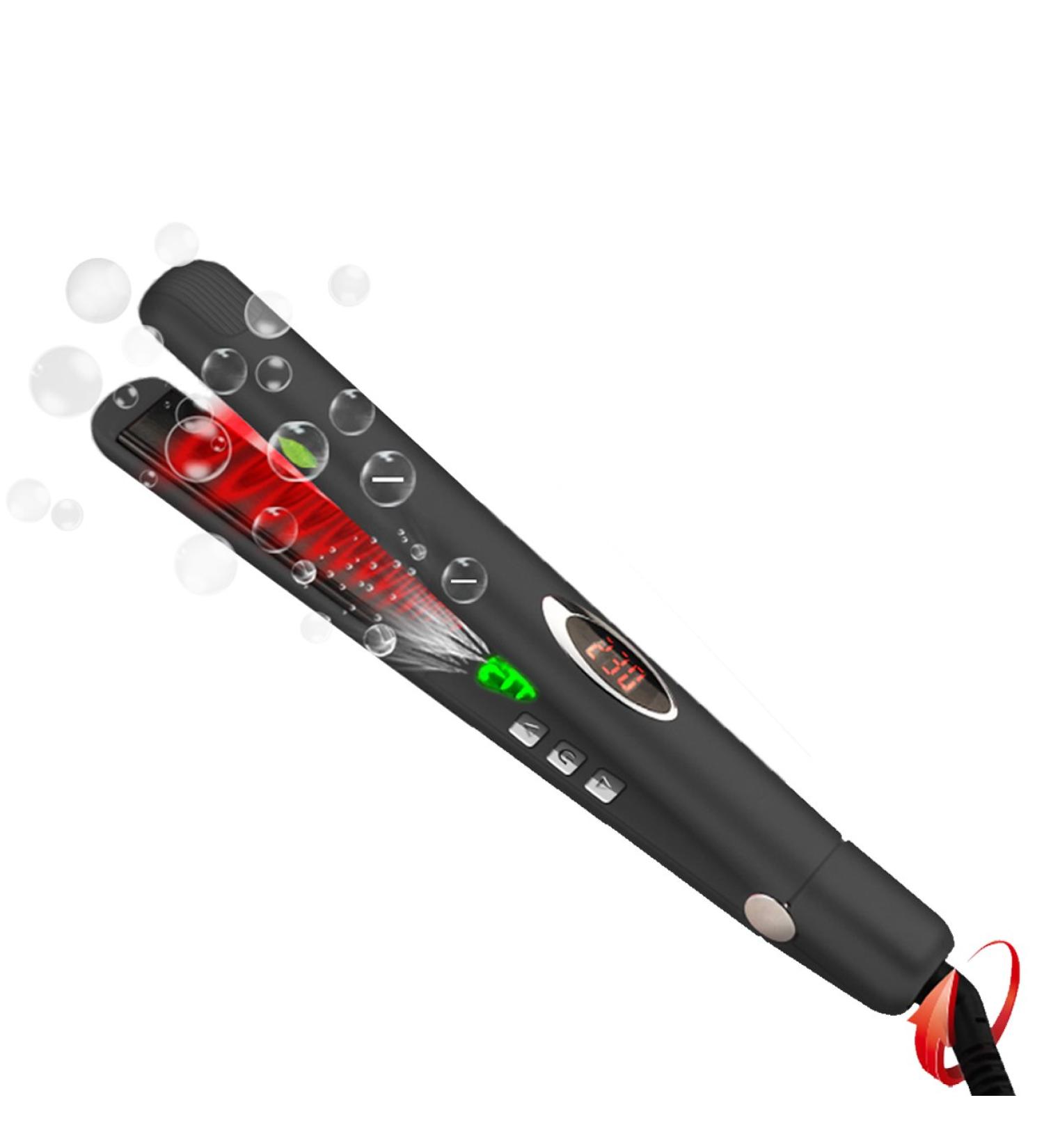 Anion Hair Straightener Irons - Hann 2 in 1 Ceramic Professional Hair Straightener & Curler (Black) | International Shipping - Buy Online on GoSupps.com