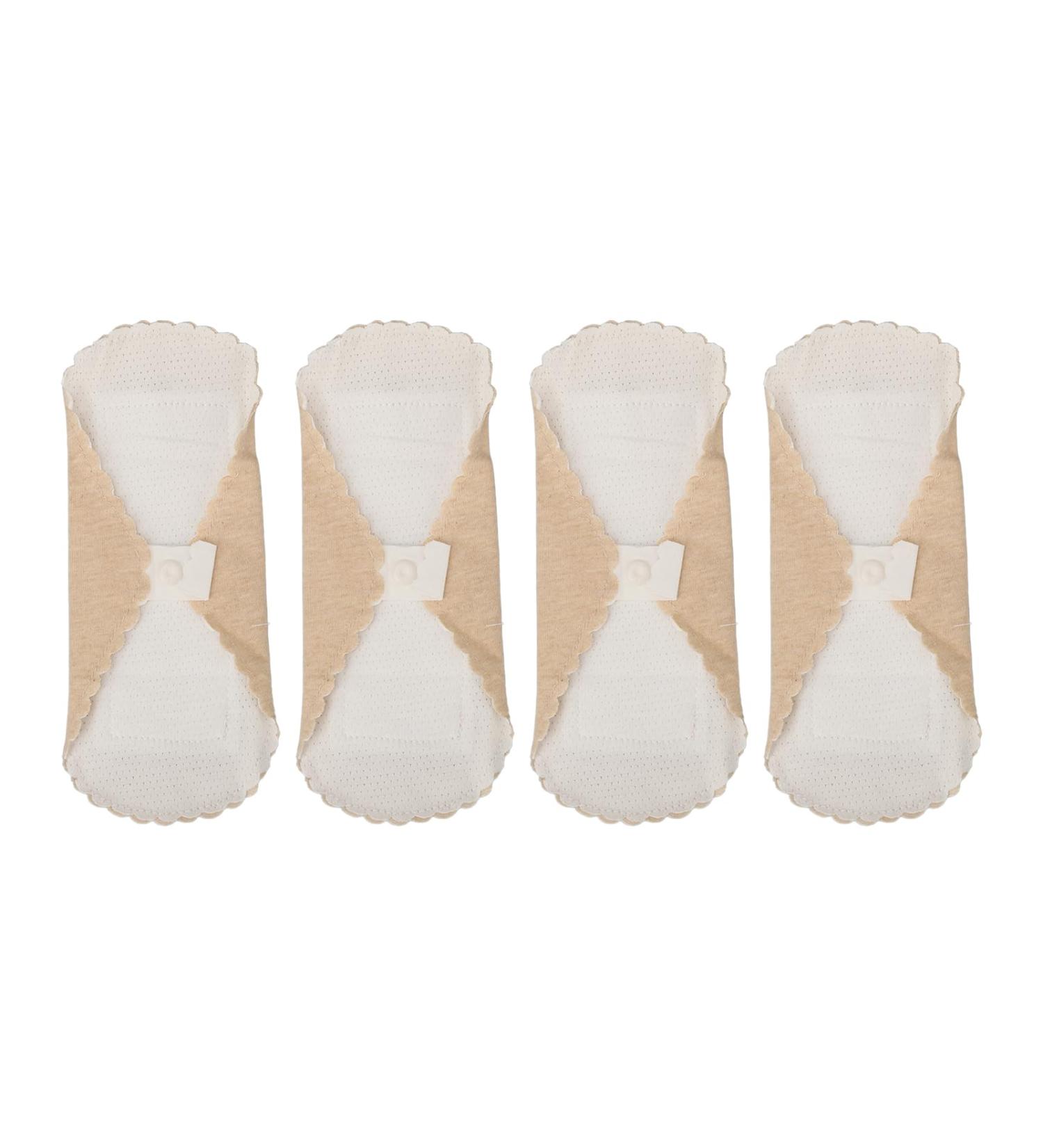 4pcs Breathable Washable Menstrual Pads | Soft Cotton Reusable Sanitary Pads | Skin Color | Absorbent & Portable - Buy Online on GoSupps.com