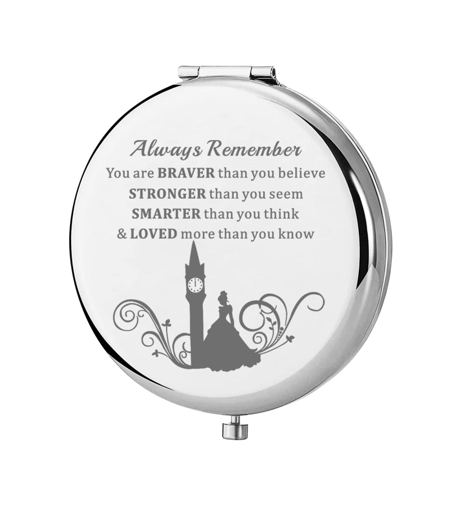 Princess Cinder Ella Pocket Mirror - Compact Makeup Mirror for Women and Girls - Ideal Fairy Tale Fans Gift - You are Braver, Stronger, Smarter Than You Think - Teenagers (Cinder Ella Mirror-S) - Buy Online on GoSupps.com