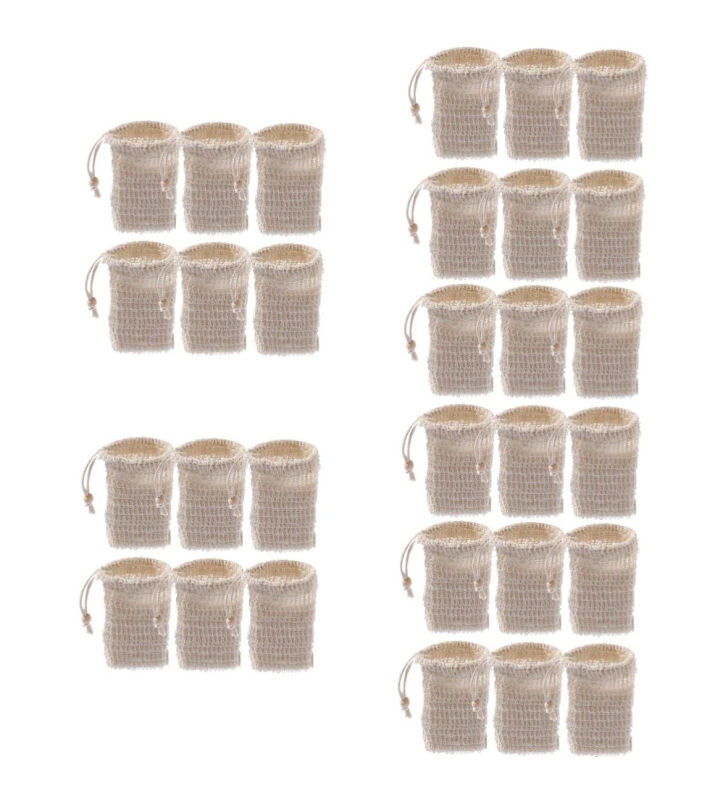 Baluue 30 Pcs Soap Bag Soap Savers Exfoliating Soap Saver Household Soap Pouch Bar Soap Cotton Linen Beige - Buy Online on GoSupps.com