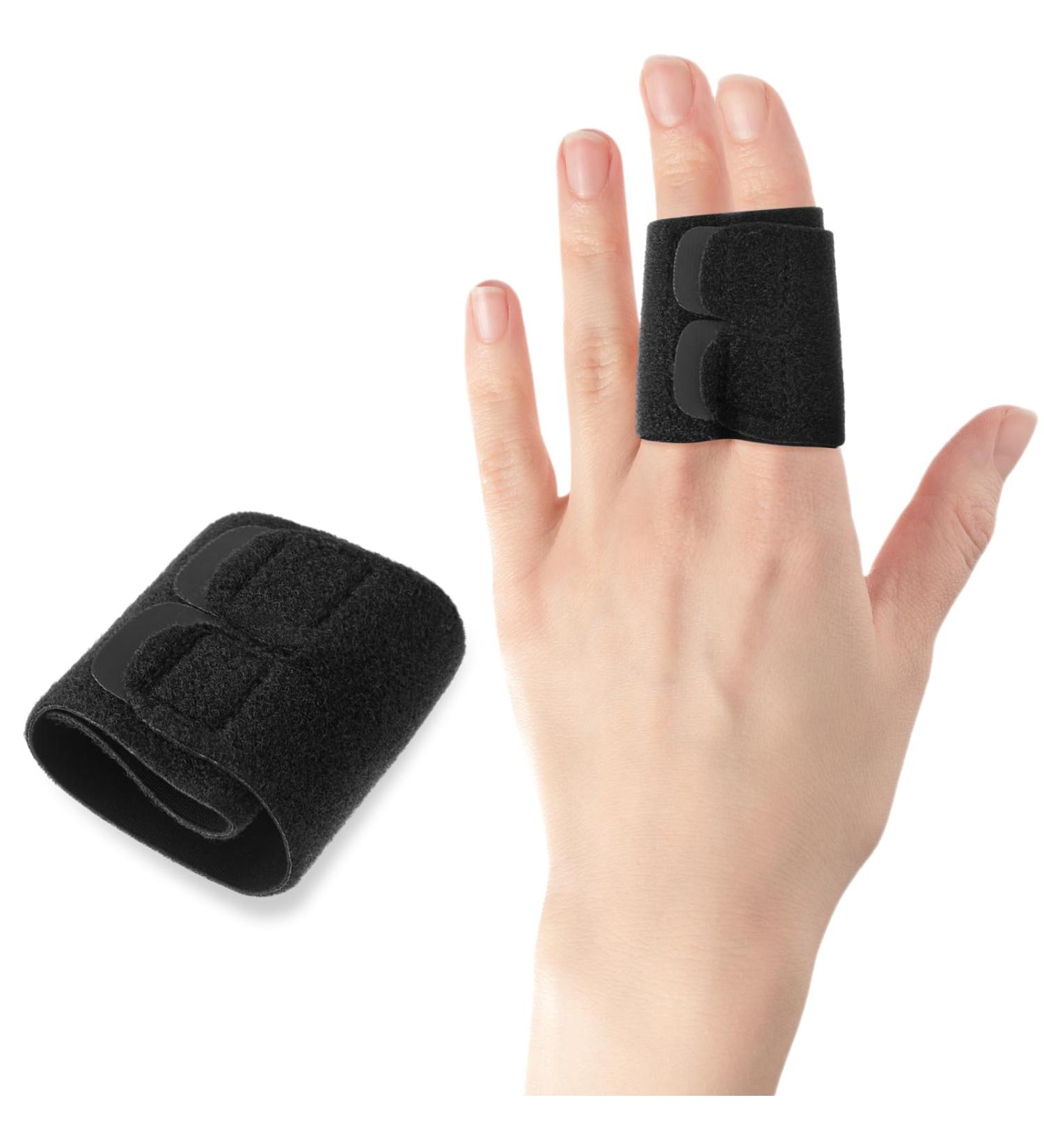 Buy Two-Finger Splints - Adjustable Nylon Finger Buddy Wraps for Sports - Compression Sleeves for Basketball Tennis Volleyball & Badminton (Black - Buy Online on GoSupps.com