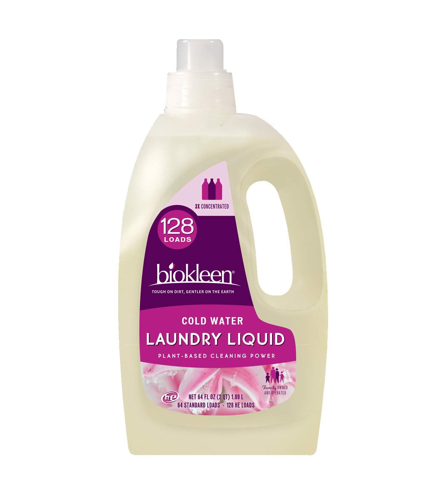 Biokleen Eco-Friendly Laundry Detergent Liquid - Concentrated Non-Toxic & Plant-Based - 64 Fl Oz (Pack of 6 - Buy Online on GoSupps.com