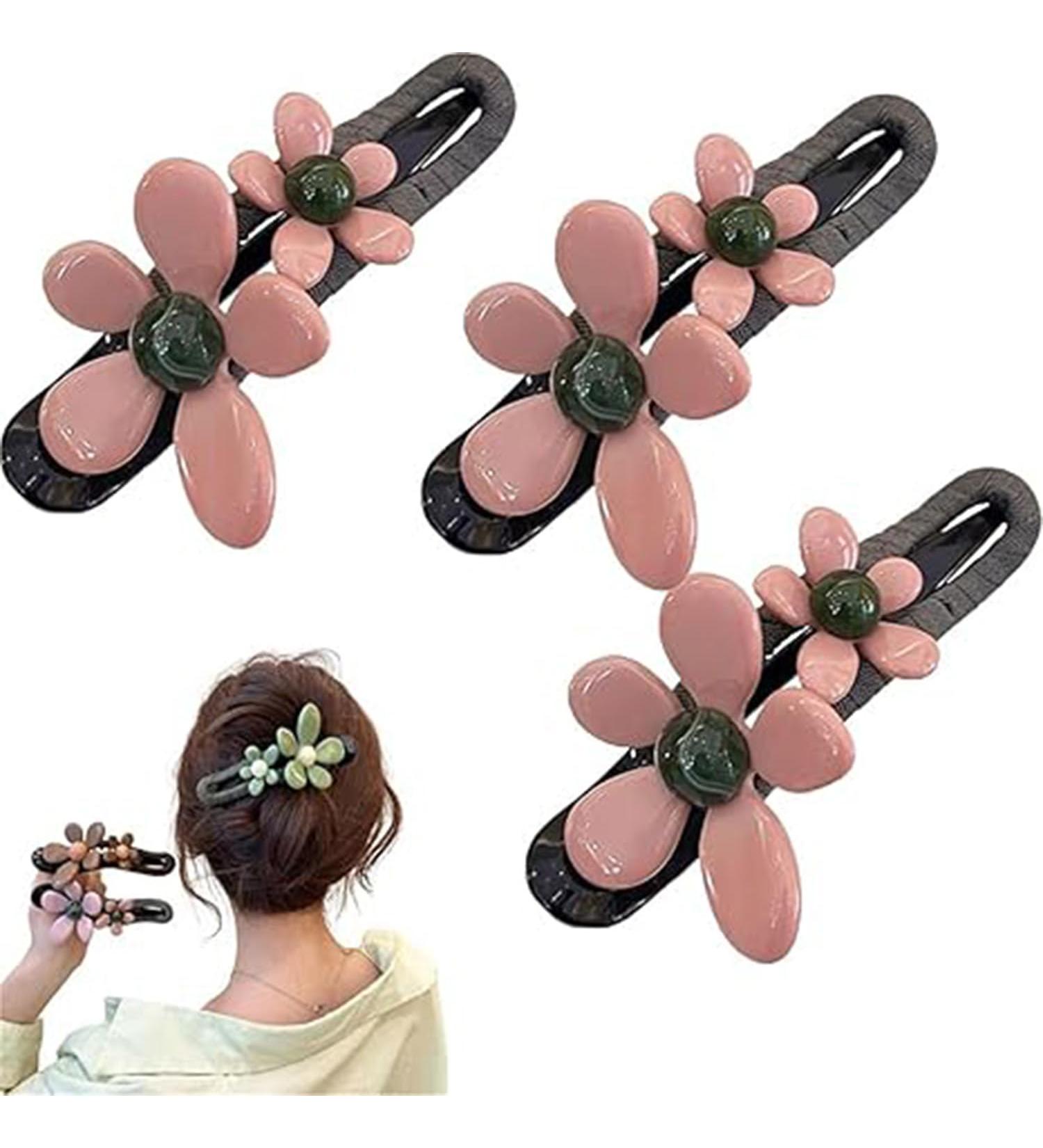 Retro Flower Duckbill Straight Clips Elegant Flower Flat Strong Hold Matte Claw Hair Clips Flower Flat Hair Clips Matte (3pc-F 11.5CM) 3pc-f 11.5CM - Buy Online on GoSupps.com