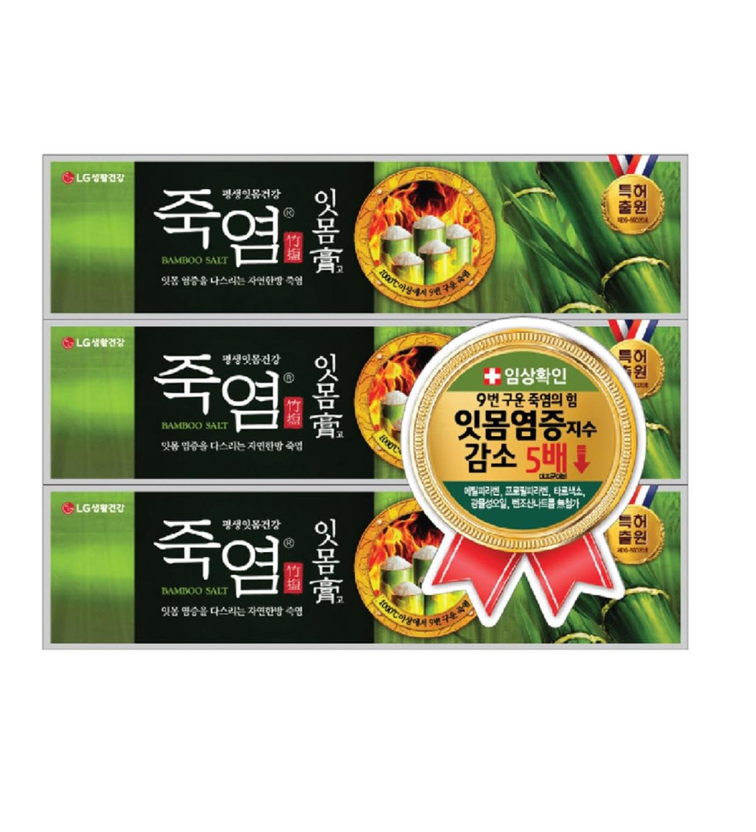 LG ITMOMGO Bamboo Salt Toothpaste 120g (3 Pack) - Natural Whitening & Fresh Breath - International Shipping Available - Buy Online on GoSupps.com
