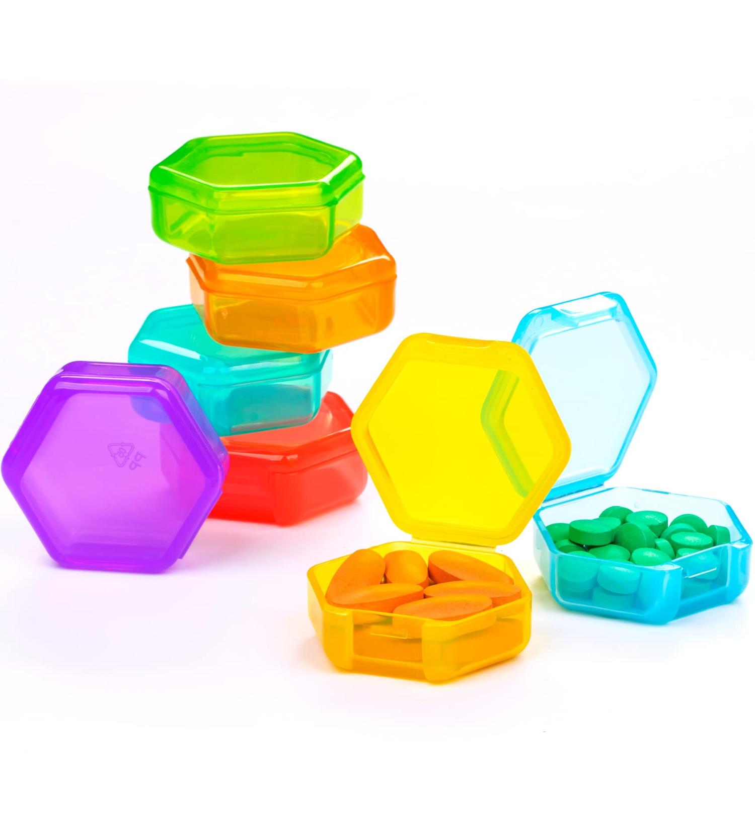 Small Pill Organizer - 7 Day Travel Pill Box BPA Free Mini Medicine Storage - Compact & Portable for Travel Pocket & Purse - Rainbow Colors - Buy Online on GoSupps.com