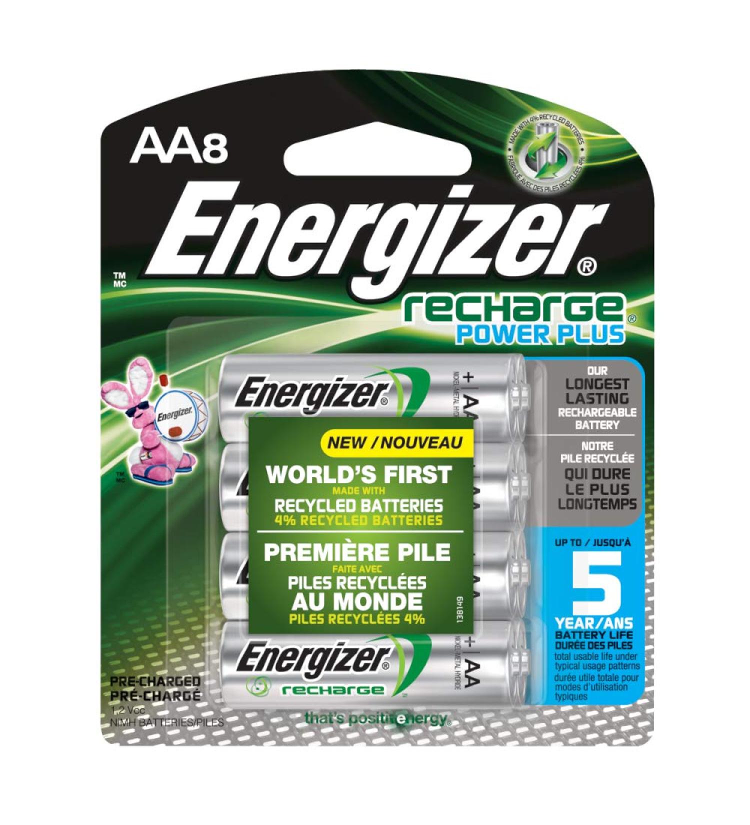 Energizer Recharge Power Plus AA8 2300 mAh 8 Rechargable Batteries