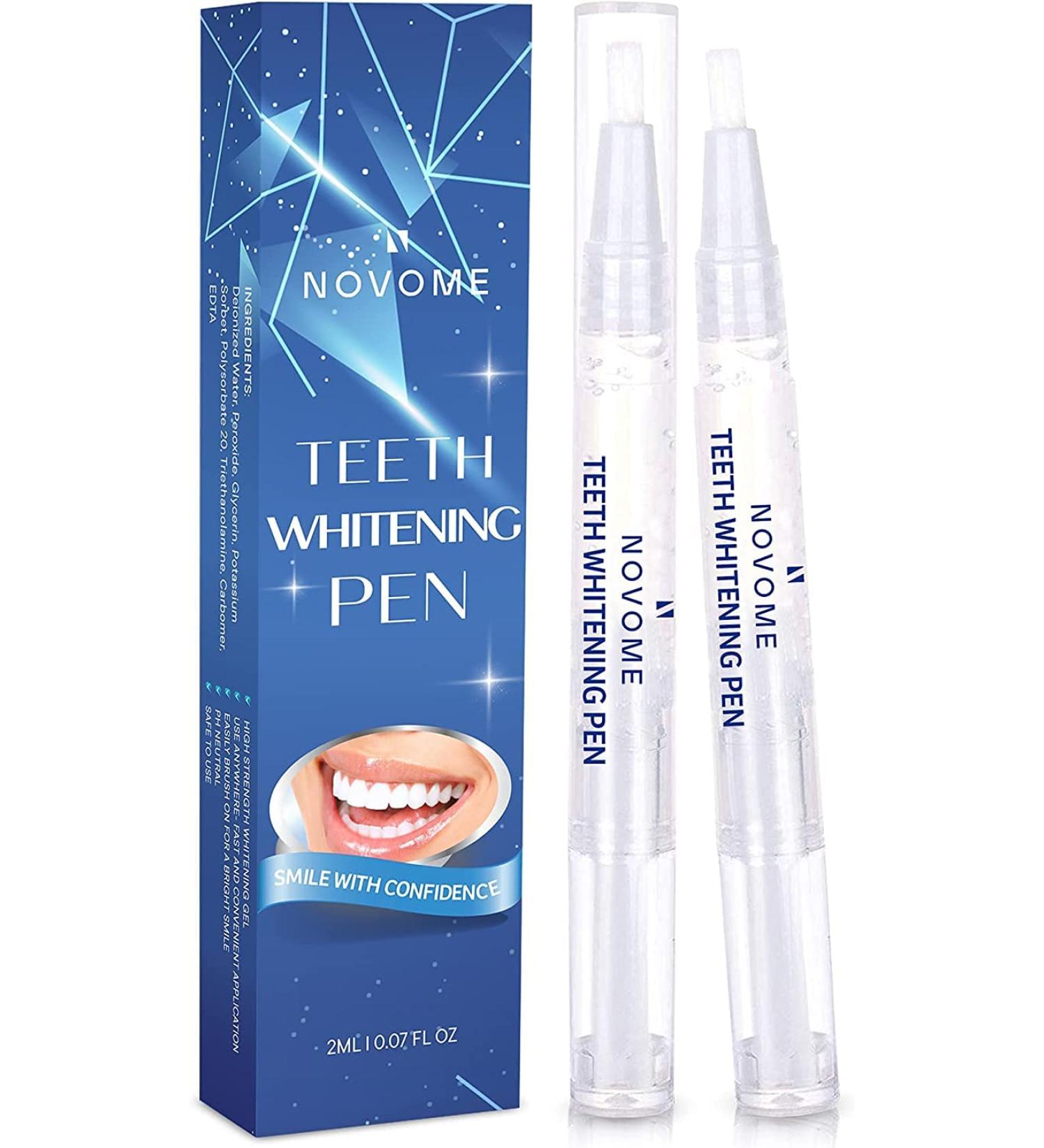 Teeth Whitening Pen 2Pcs - Instant Whitening Gel, Painless & Effective for Sensitive Teeth - Travel Friendly with Natural Mint - Buy Online on GoSupps.com