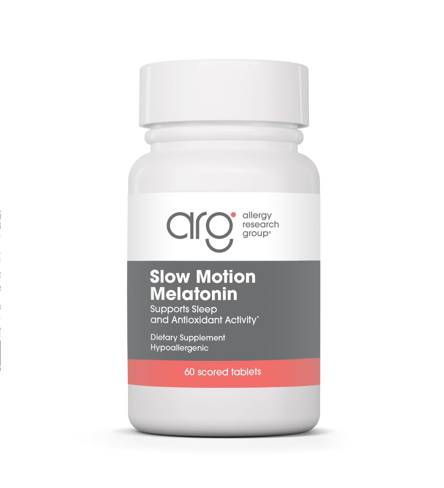 Allergy Research Group NutriCology Slow Motion Melatonin - Delivers 1.2 mg Low-Dose Melatonin - Supports Healthy Sleep Patterns & Optimized Absorption - 60 Servings - 60 Tablets - Buy Online on GoSupps.com