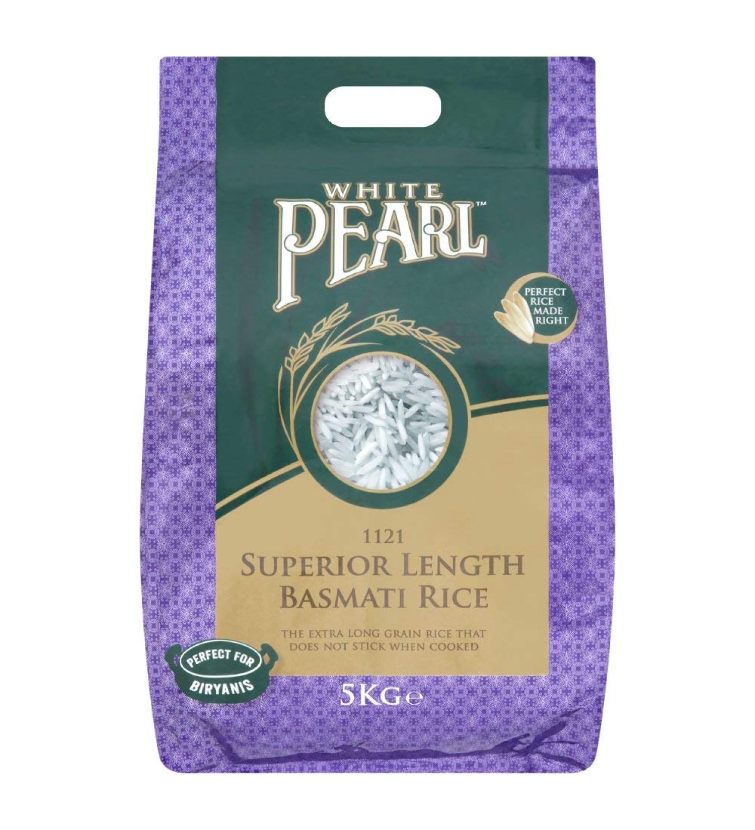 White Pearl 1121 Extra Long Basmati Rice 5 kg