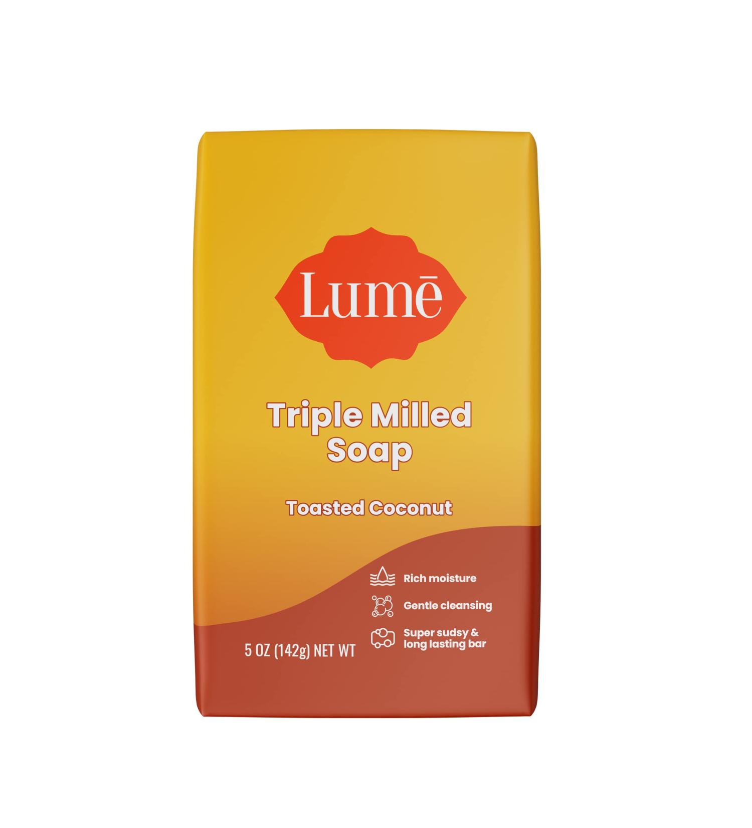 Lume Triple Milled Toasted Coconut Soap - 5oz, Paraben & Phthalate Free, Skin Safe - Buy Online on GoSupps.com
