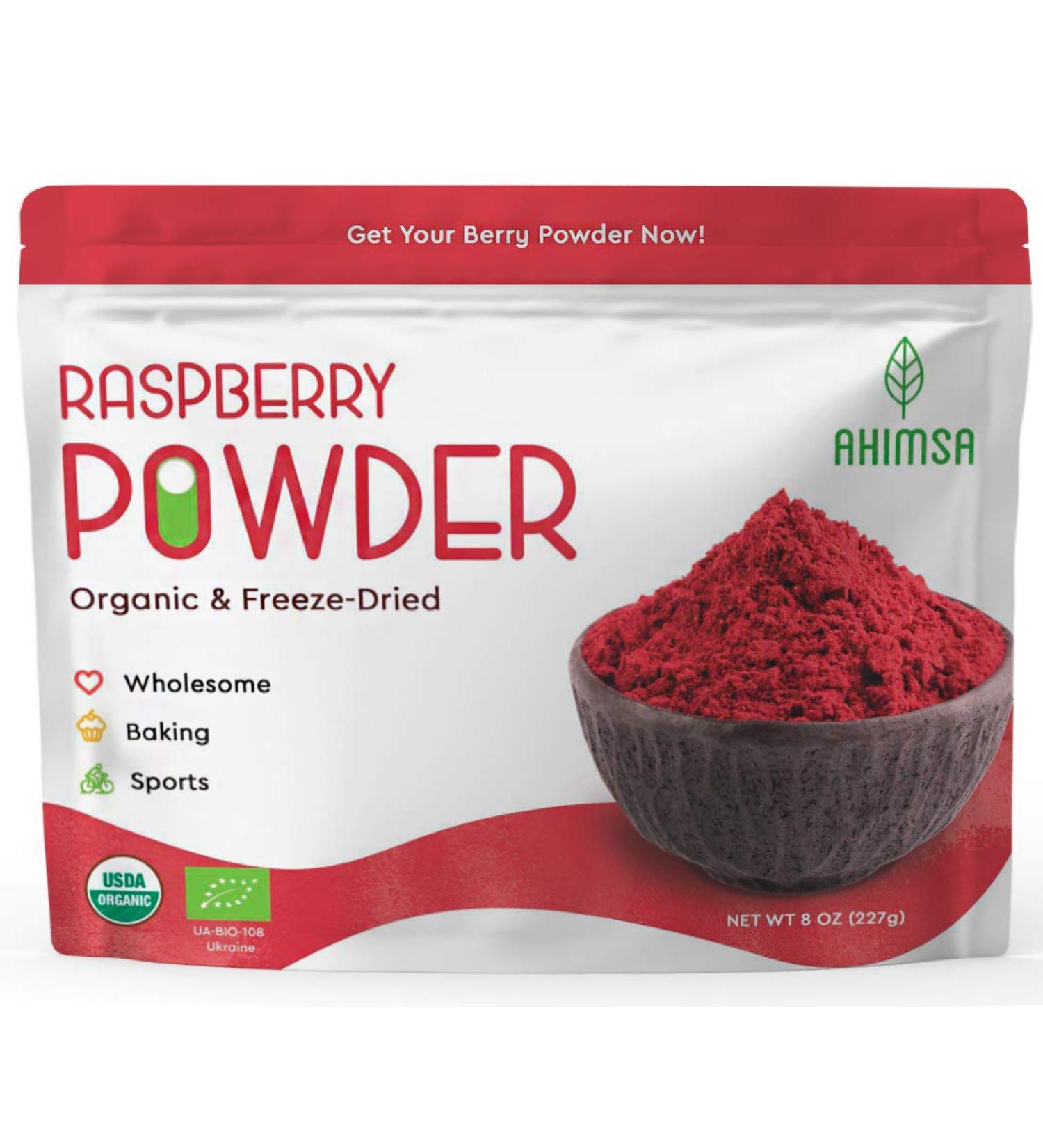 Organic Freeze Dried Raspberry Powder 8 oz | USDA Certified | Organic Fiber Juice Powder | Rich in Potassium - Buy Online on GoSupps.com