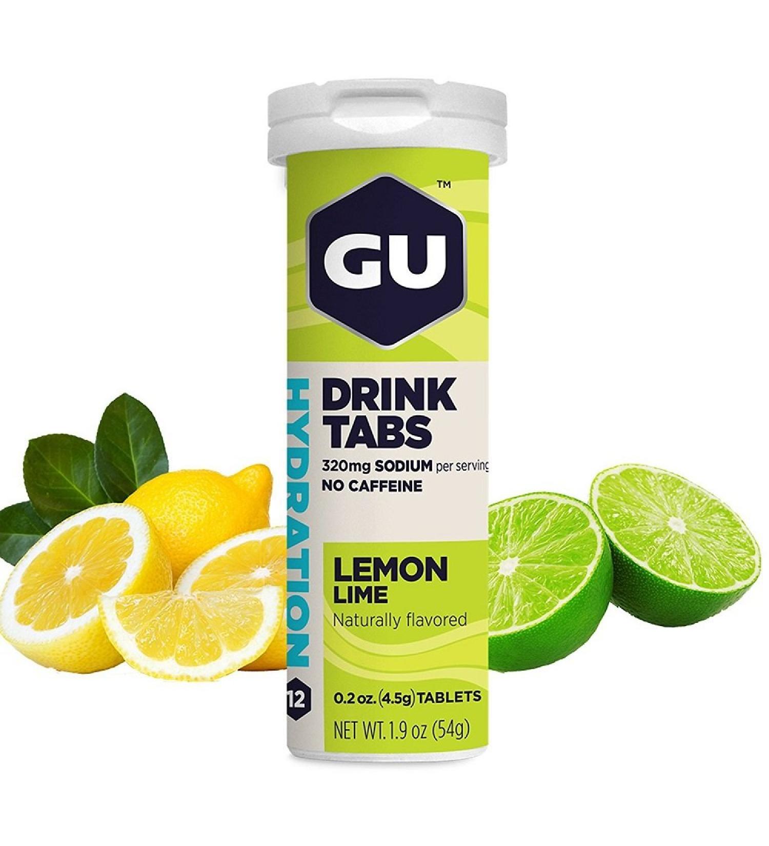 GU Energy Labs Brew Electrolyte Energy Drink Tablets Enhanced Endurance Sports Drink for Running Cycling Triathlon Lemon Lime 73 Gram Lemon Lime 12 Count (Pack of 1)