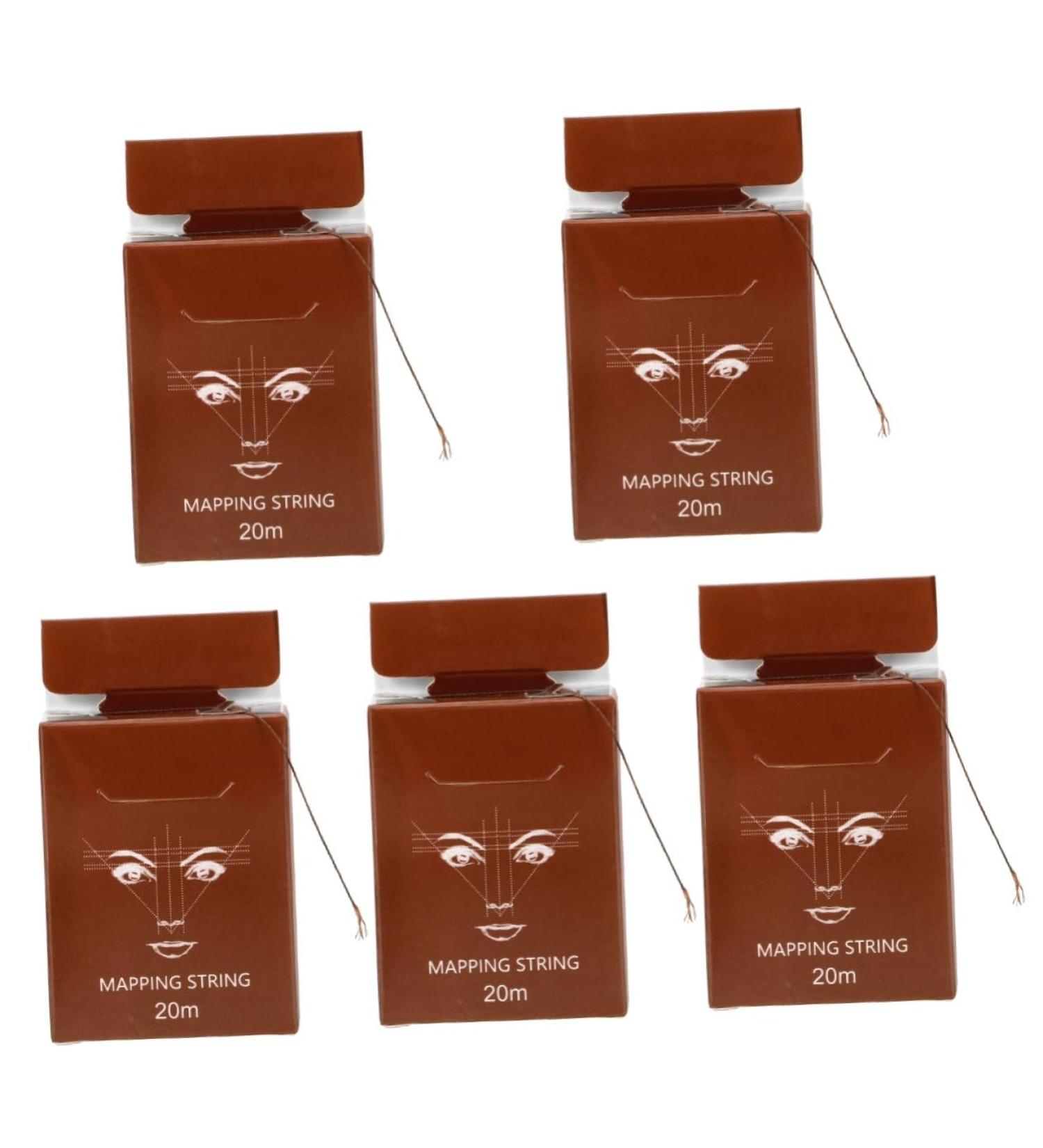 Beavorty 5 Boxes Ruler Ink Eyebrow Drawing Liner Brow Mapping Supplies Draw a Line Eyebrow Line 6.10X4.60X1.80CMx5pcs Light Brownx5pcs - Buy Online on GoSupps.com