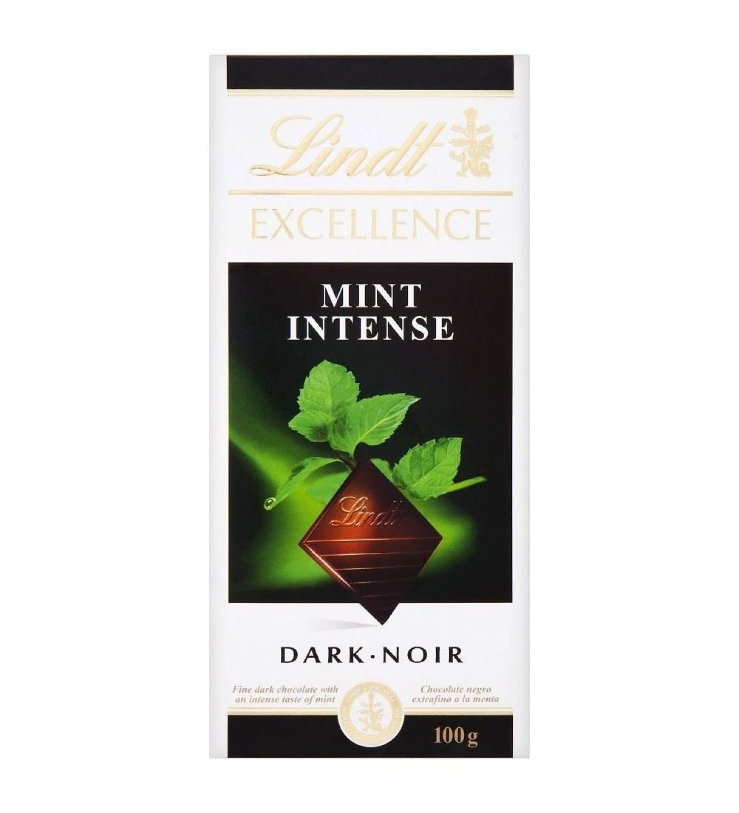 Lindt Lindt Excellence Dark Chocolate - Intense Mint (100g) - Pack of 2