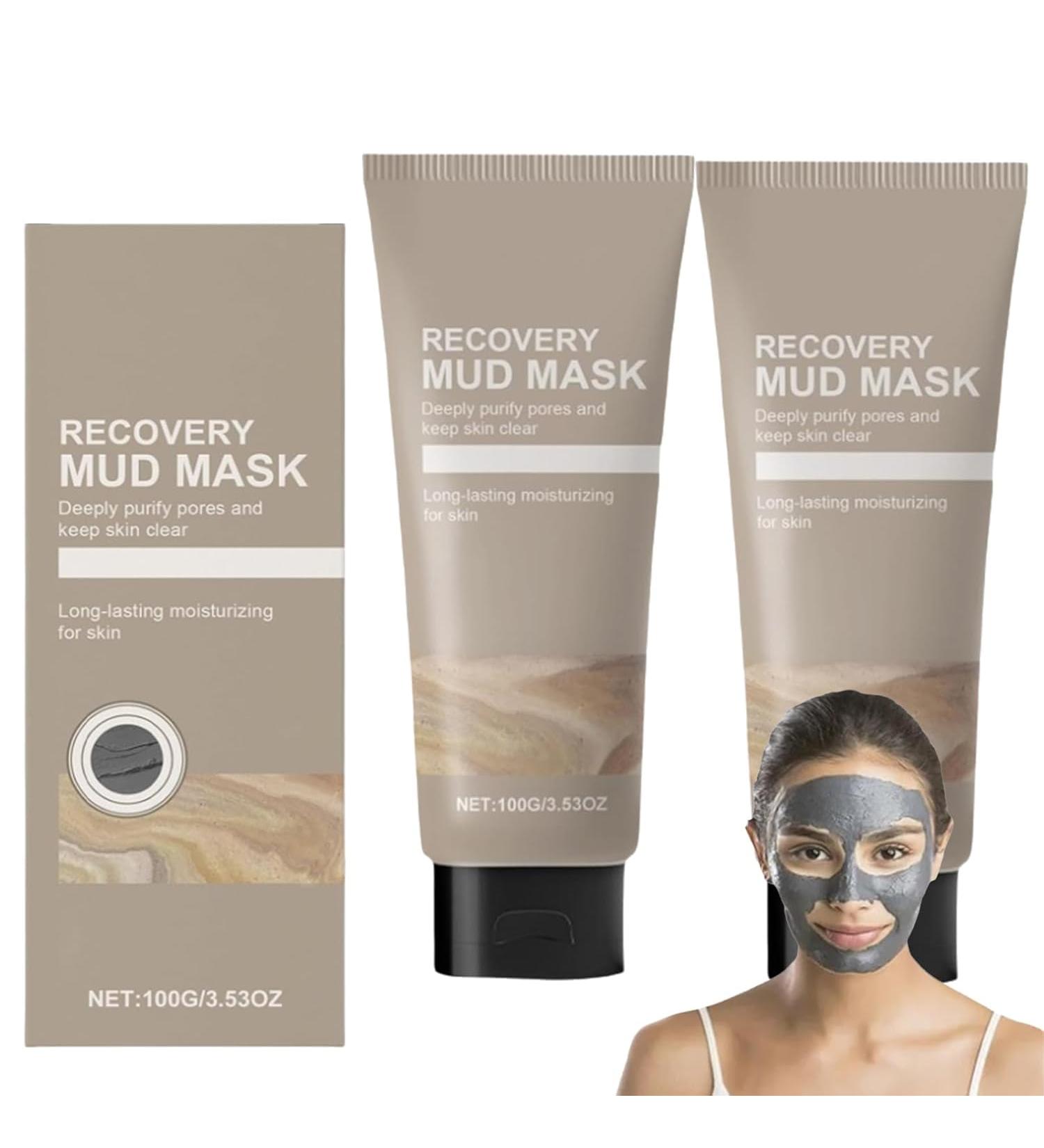 FLLUOUZH Recovery Mud Mask Deep Cleansing & Hydrating with Boryeong Mud Relief Korean Mud Clay Face Mask Hydrating & Moisturizing Deep Pore Cleanser Oil Control for All Skin Types 2 Pcs - Buy Online on GoSupps.com