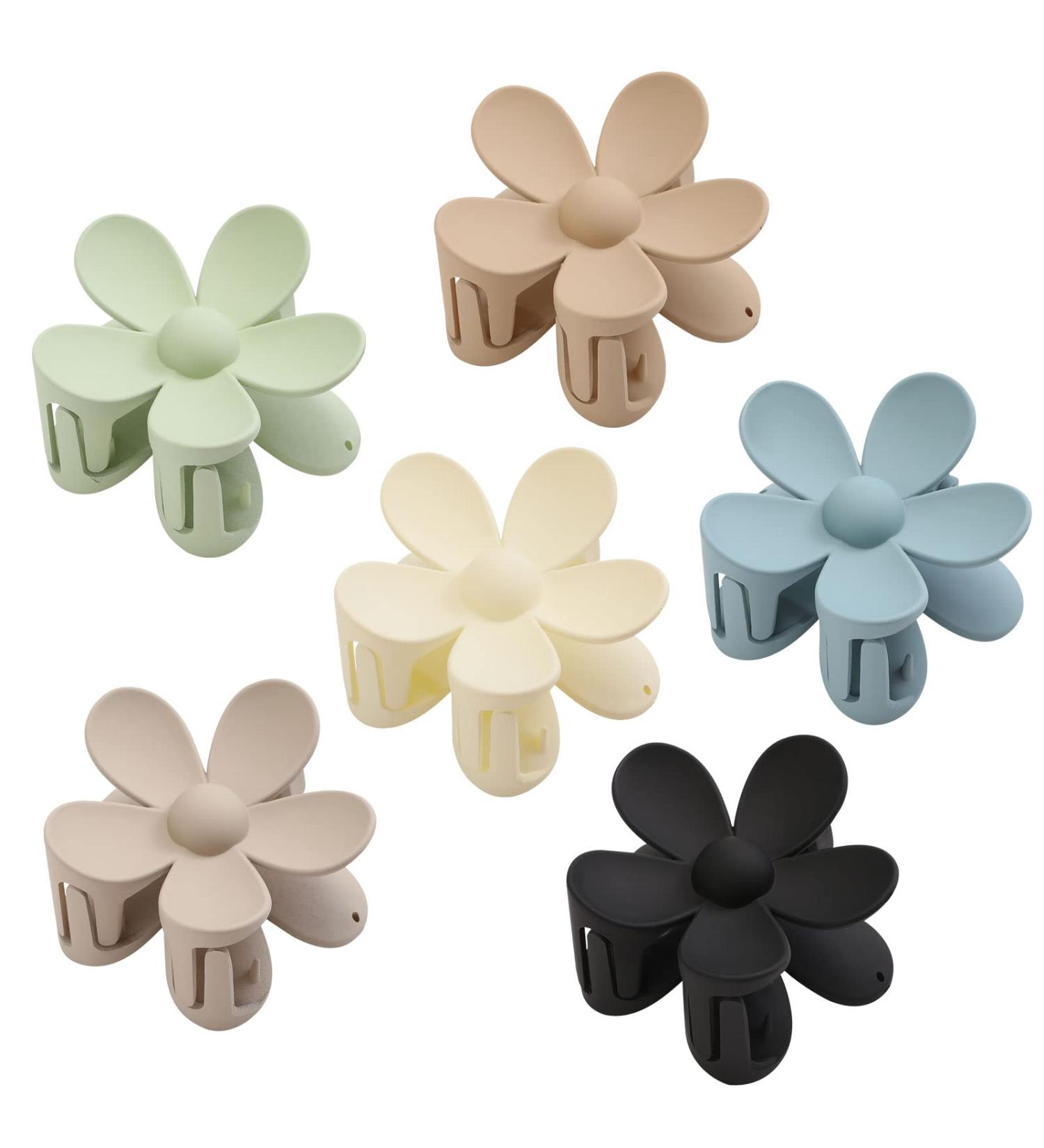 6PCS Matte Flower Hair Claw Clips for Women - Non Slip Strong Hold, Big Cute Dasiy Design - Hair Accessories Gift Set in 6 Light Colors - Buy Online on GoSupps.com