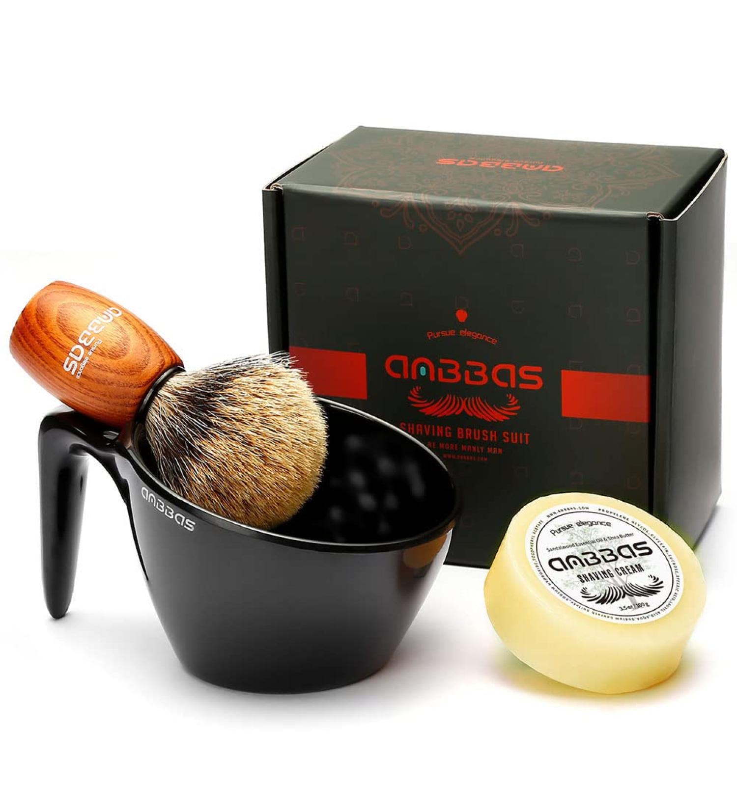 Absbas Roof Hair Razor Brush & 3.5oz Shaving Soap Set | Premium Wet Shaving Tool for Men & Women | Hair Removal & Upgrade Fermentation | A5 Melamine Foaming Cups - Buy Online on GoSupps.com