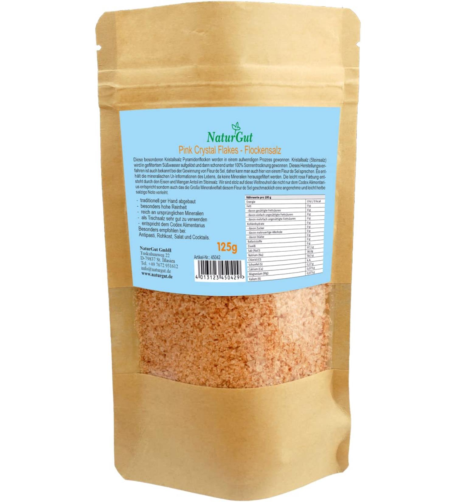  NaturGut Pink Crystal Flakes Crystal Salt Flakes Fleur de Sel 125g - Buy Online on GoSupps.com