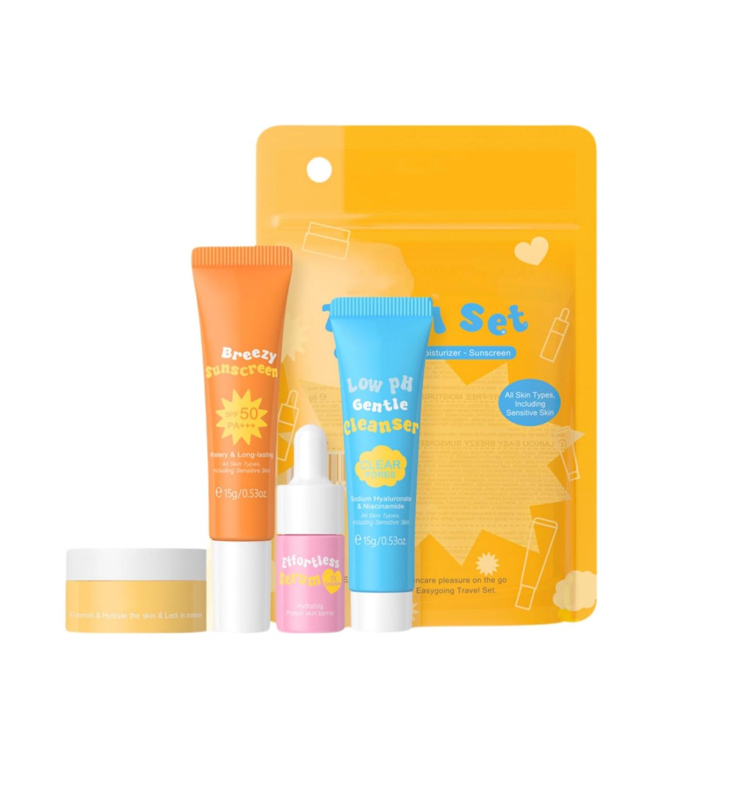 Travel Skin Care Kit Mini Brightening Skin Care Kit for Teens Girls Women Avocado Oil Facial Skin Care for Daily Moisturizing with - Buy Online on GoSupps.com