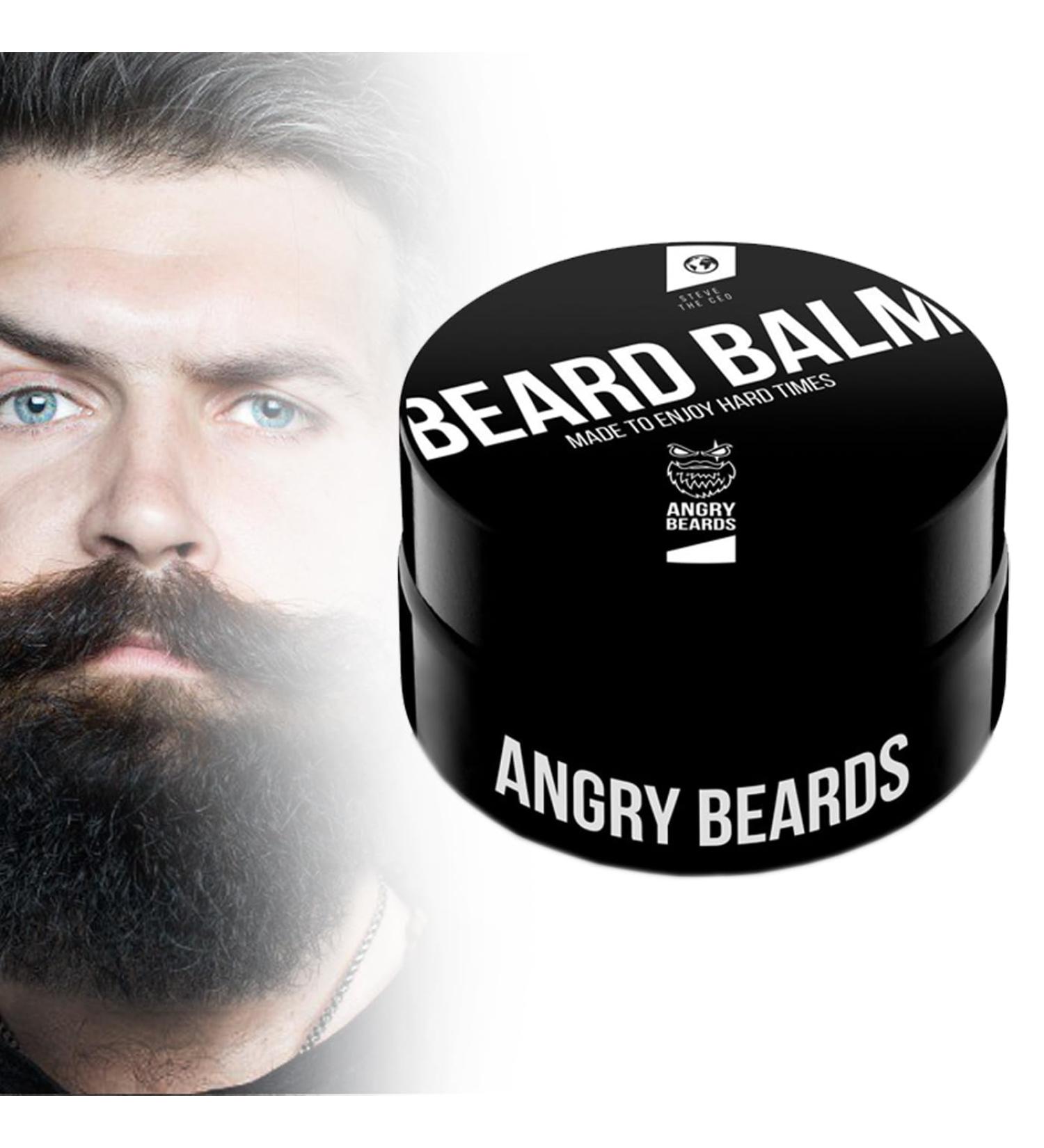 Angry Beards STEVE THE CEO Beard Balm - Premium Beard Care for Men Strong Fragrance & Natural Ingredients - International Shipping Available - Buy Online on GoSupps.com