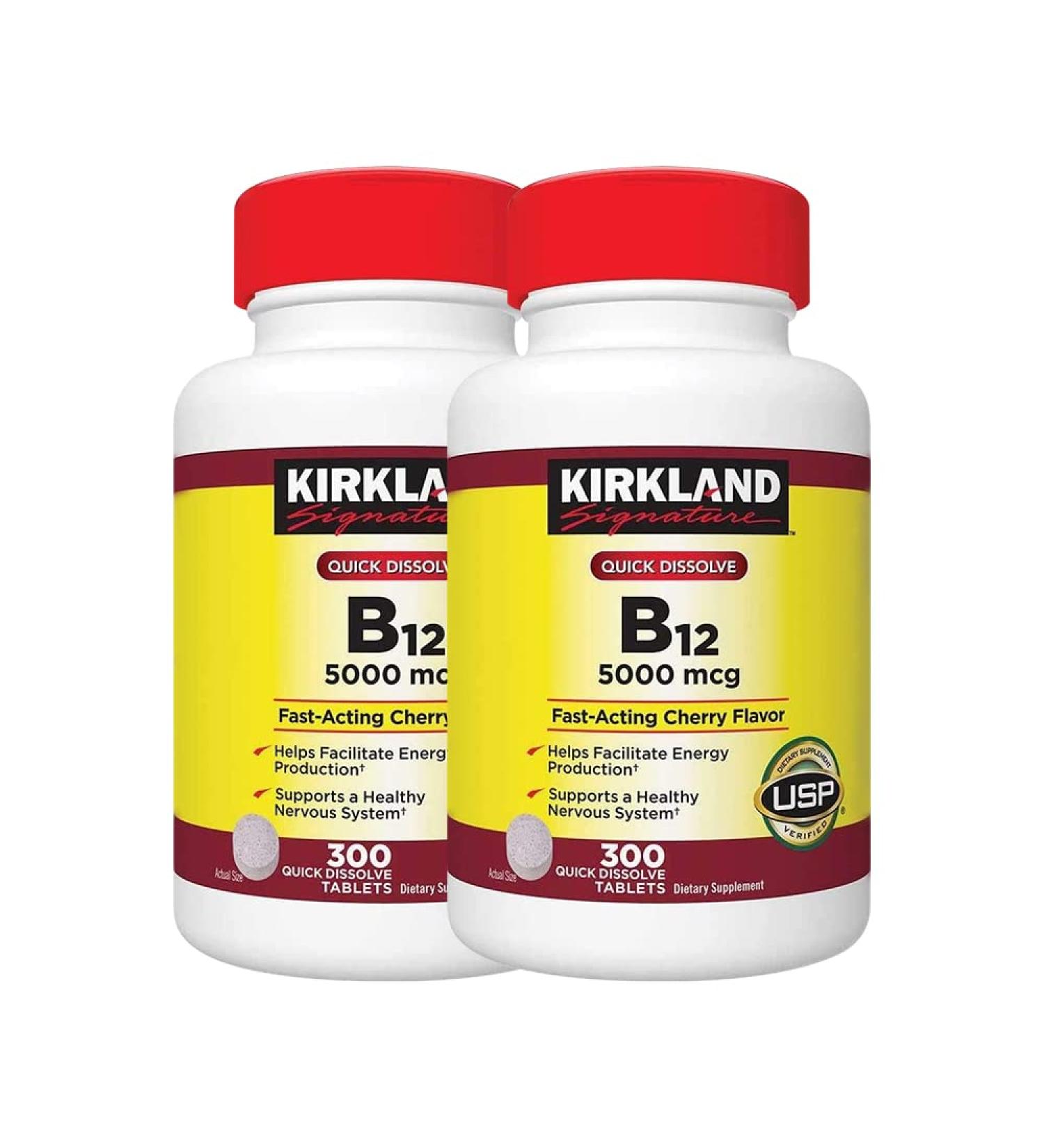 Kirkland Signature B-12 5000 mcg 300 Tablets (2 Pack) 150 count (Pack of 2)