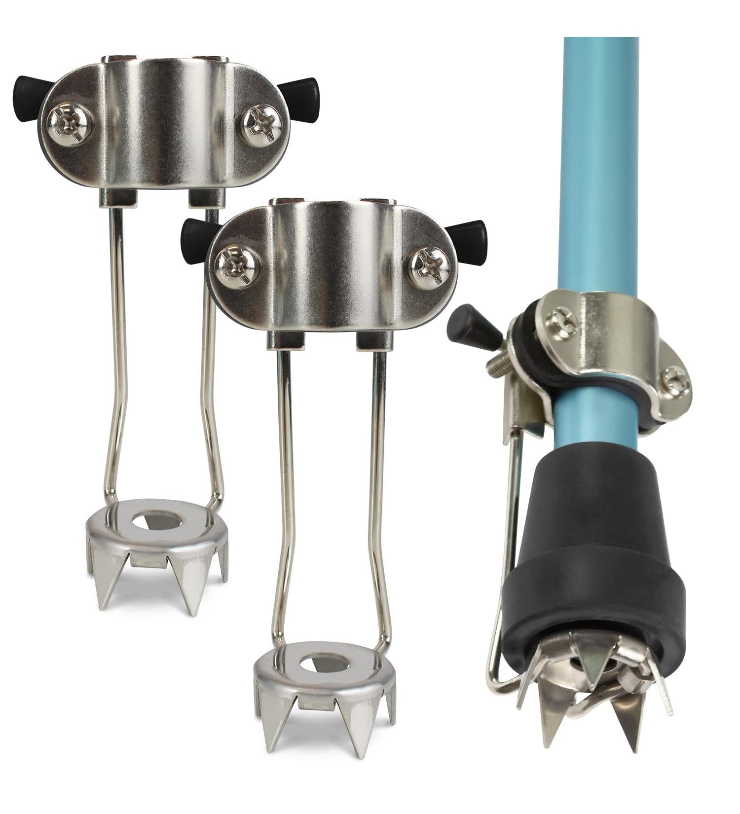 Vive Cane Tips for Ice - Heavy Duty Metal 4-Prong Attachments (2 Pack) | Winter Safety Grip for Walking Sticks, Trekking Poles, Crutches - Buy Online on GoSupps.com