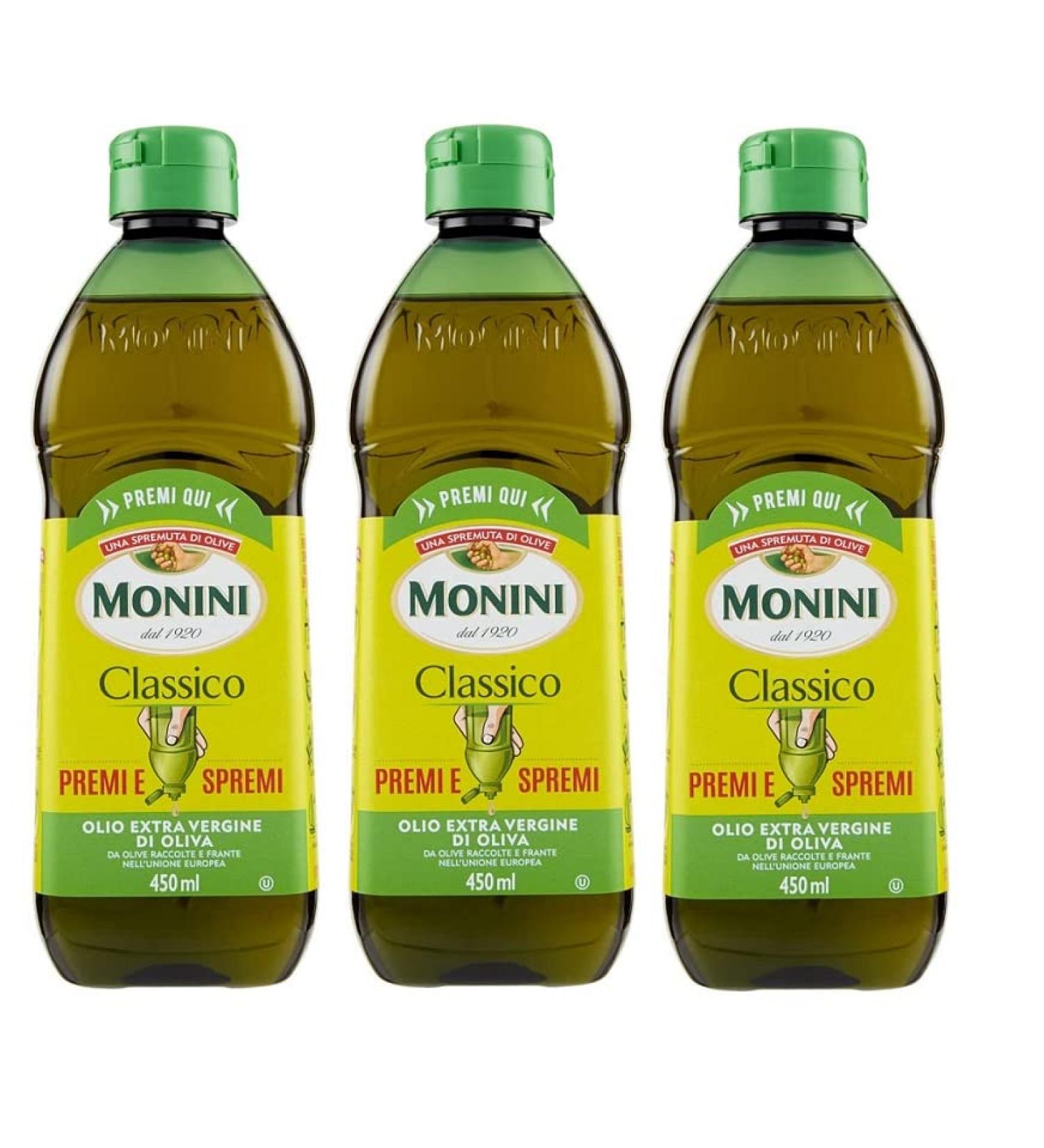  Monini Monini Classico Press and Press Extra Virgin Olive Oil Squeeze Huile d'olive extra PET 450 ml - Buy Online on GoSupps.com