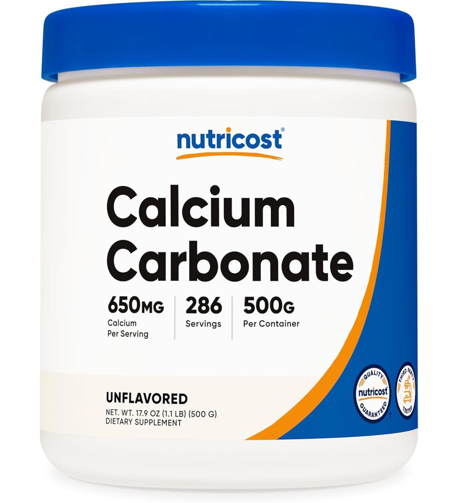 Nutricost Calcium Carbonate Powder - 17.9 Oz. - Buy Online on GoSupps.com
