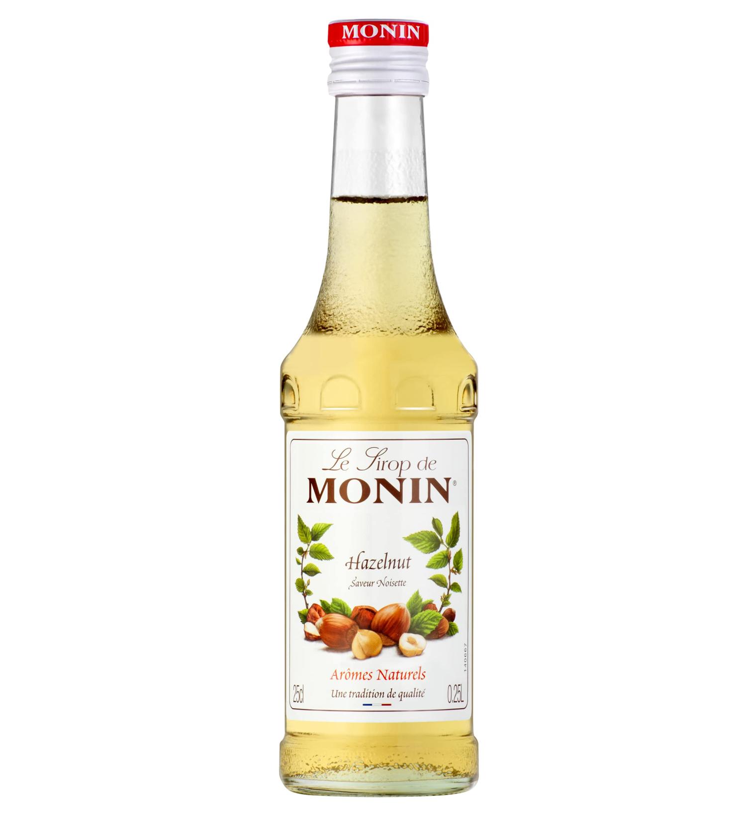 MONIN Hazelnut Syrup for Coffee Cappuccino and Hot Chocolate - Natural Flavors - 25cl