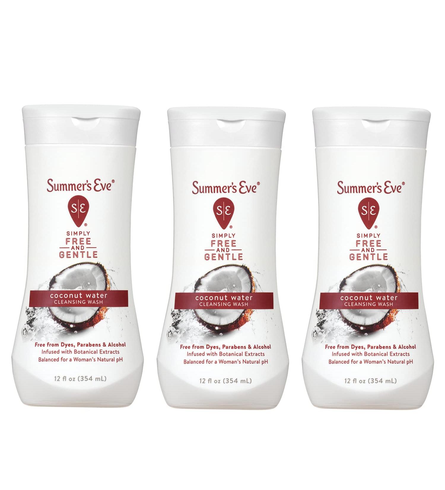 Summer's Eve Simply Cleansing Wash - Coconut Water 12 fl oz | pH-Balanced Feminine Hygiene - Buy Online on GoSupps.com