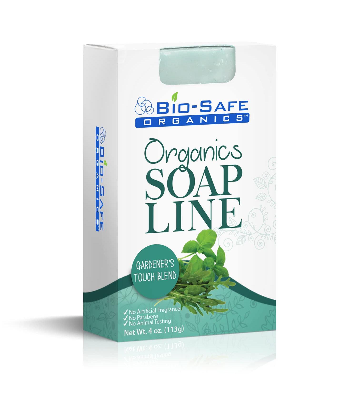 Organic All Natural Handmade Gardener's Touch Exfoliating Body Soap Shampoo Bar | Apricot Kernels Coffee & Jojoba | Anti-Bacterial GMO-Free & Chemical-Free | Luxurious & Moisturizing | USA Made - 4 oz by Bio-Safe Organics - Buy Online on GoSupps.com
