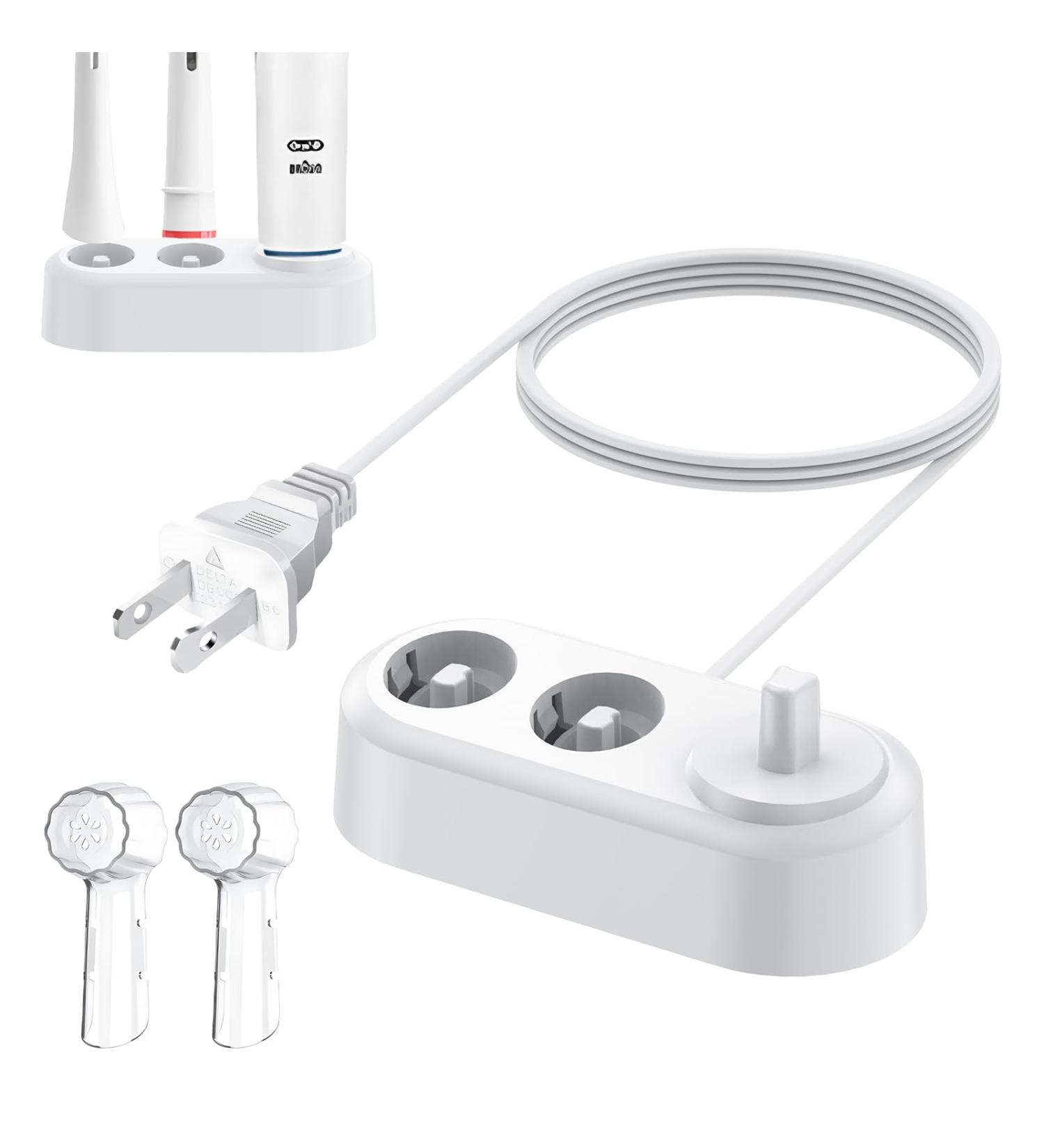 Charger for Oral-B Braun Electric Toothbrush - Waterproof Inductive Charging Base Model 3757 with Storage & 2 Covers - Compatible with Most Models - Buy Online on GoSupps.com