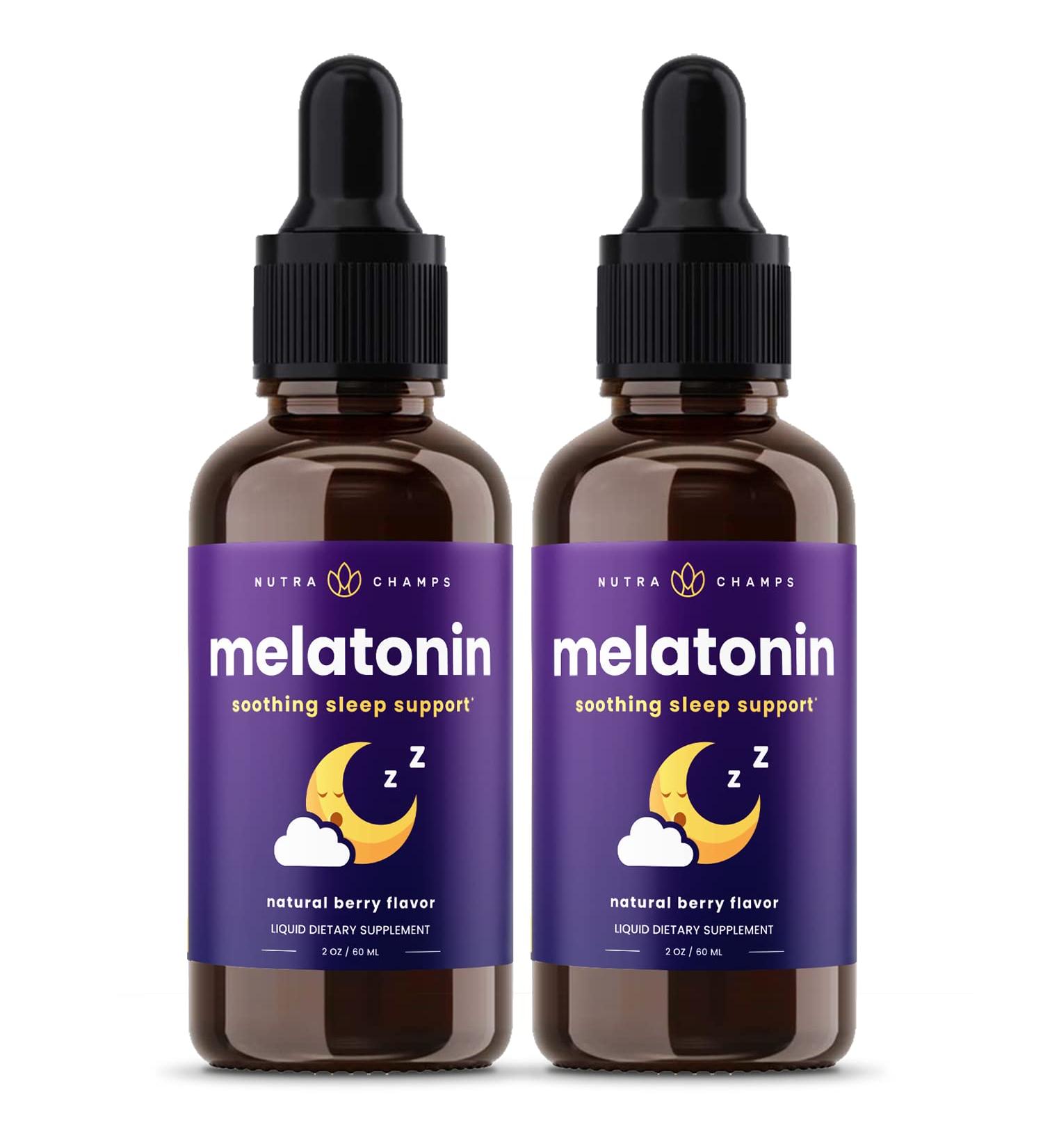 NutraChamps Liquid Melatonin Drops 480 Servings Sugar Free Kids Melatonin Liquid Sleep Aid Supplement Vegan & Non-GMO Natural Berry Flavor Melatonin 1 mg Drops - Buy Online on GoSupps.com