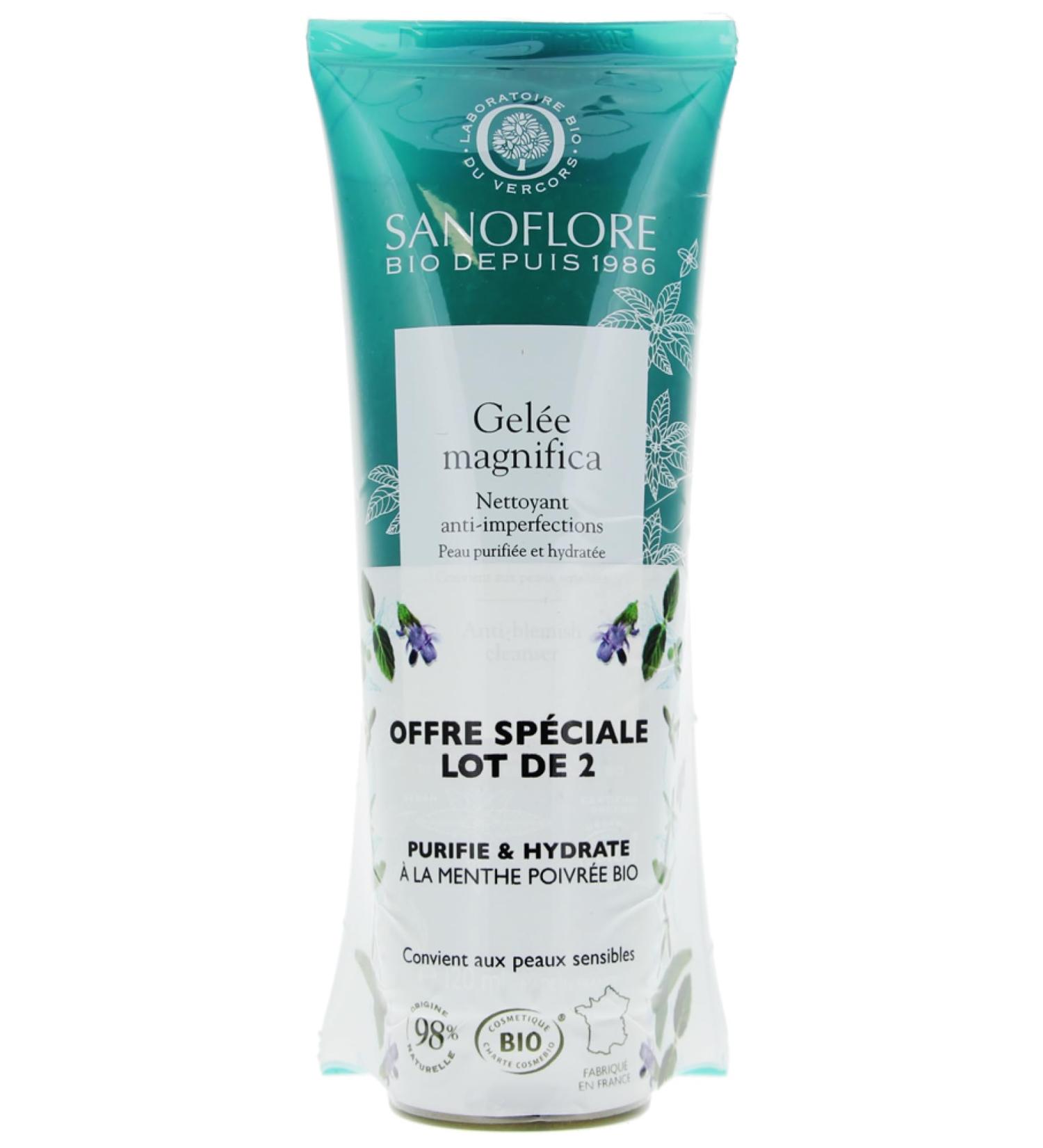 Sanoflore Magnifica Organic Anti-Imperfections Cleansing Gel Pack of 2 x 120 ml