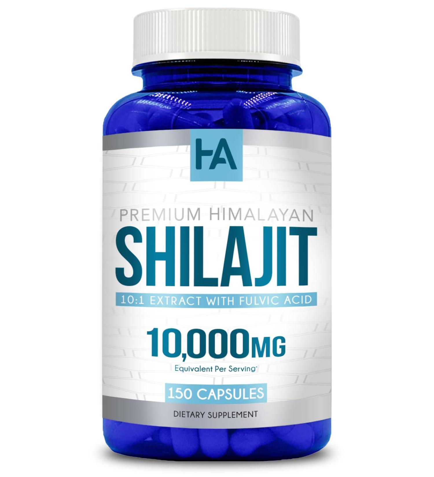 Extra Strength Shilajit Capsules | Taste Free Shilajit for Men & Women 10000mg Equivalent with Naturally Occurring Trace Minerals and Fulvic Acid | Vegan Non-GMO & Made in cGMP Labs (150 Servings) - Buy Online on GoSupps.com