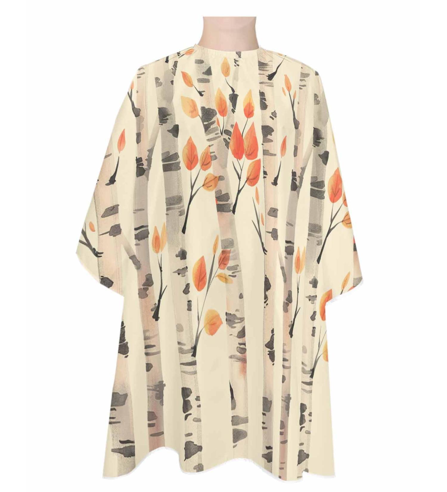 Fall Tree Leaves Barber Cape - Stylish Watercolor Autumn Hair Cutting Cape for All Ages | Adjustable Neckline 55x63 Inch Ideal Salon Accessory - Buy Online on GoSupps.com