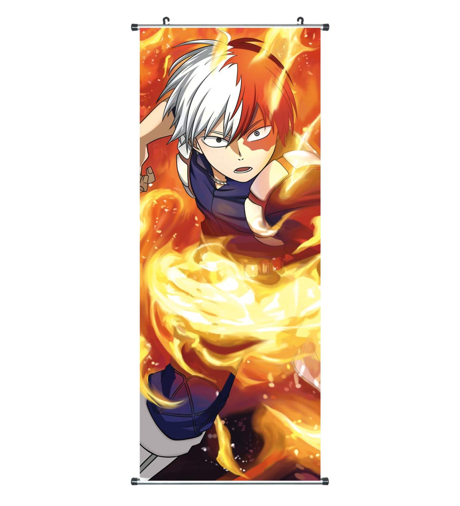 CoolChange Large My Hero Academia scroll painting | Kakemono made of fabric | Poster 100x40cm | Motif: Shoto Todoroki