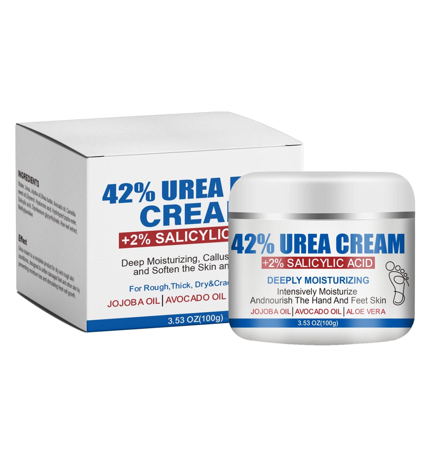 42% Urea Cream with 2% Salicylic Acid- Urea Cream for Feet - Foot Cream for Dry Cracked Heels and Feet - Callus Remover Gel Foot Lotion - Moisturizing & Smoothing Skin - For Elbows Hands and Knees - Buy Online on GoSupps.com