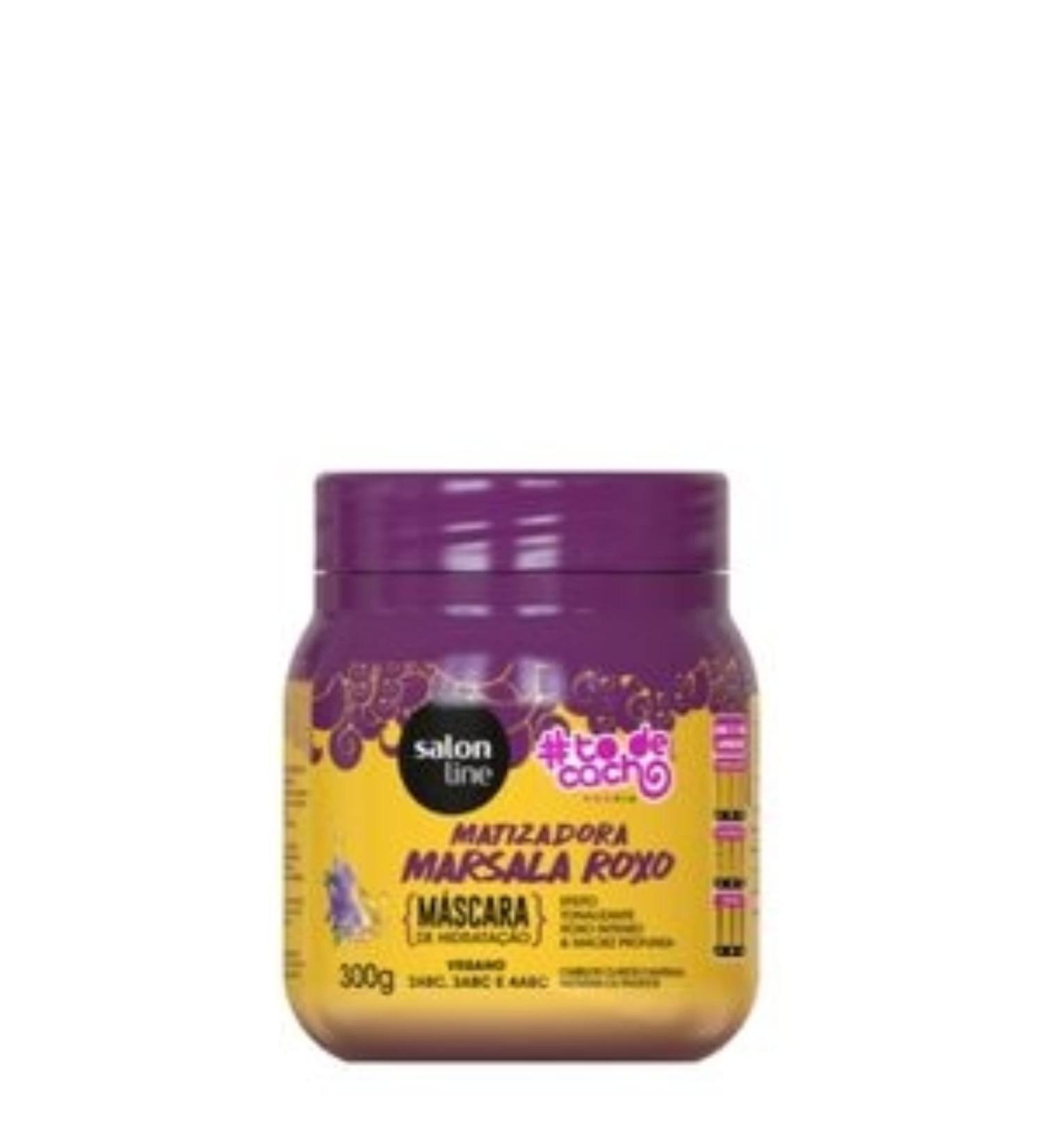 Salon Line - Linha ToDeCacho - Mascara Matizadora Marsala Roxo 300 Gr - (WithCurls (Mask) Collection - Purple Marsala Brassiness Mask Control Net 10.58 Oz)