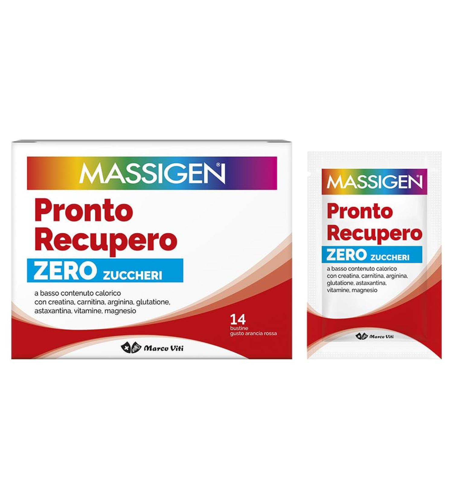 Marco Viti Farmaceutici MASSIGENT Pronto Recupero Zero suicide anergetic toic with carniitins perfect for muscle regeneration creaties and arginine 14 bags 6 g