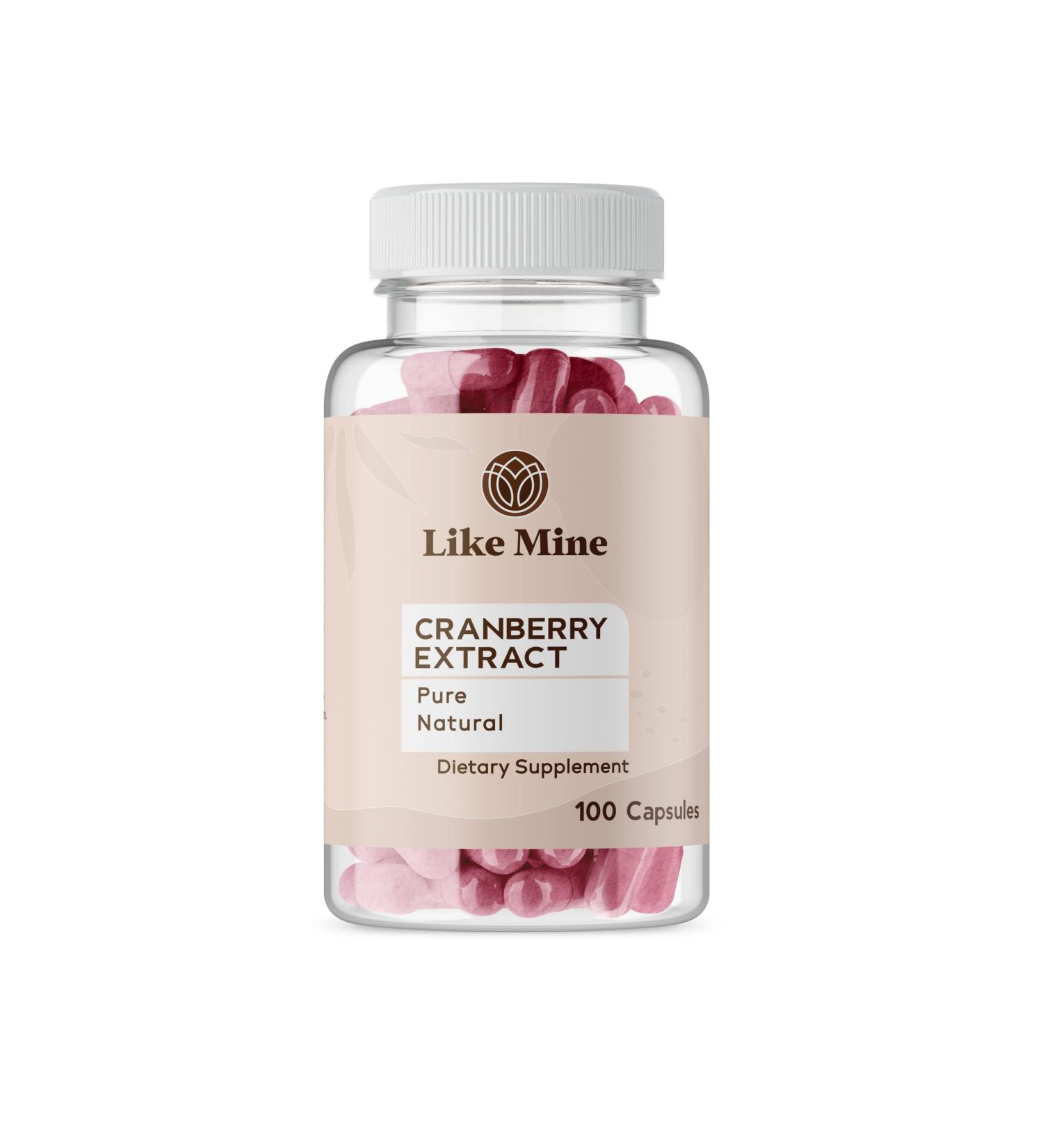 Like Mine Cranberry Extract (100 Capsules) Pure No Additives Single Ingredient (100 Count) 100 Count (Pack of 1) - Buy Online on GoSupps.com