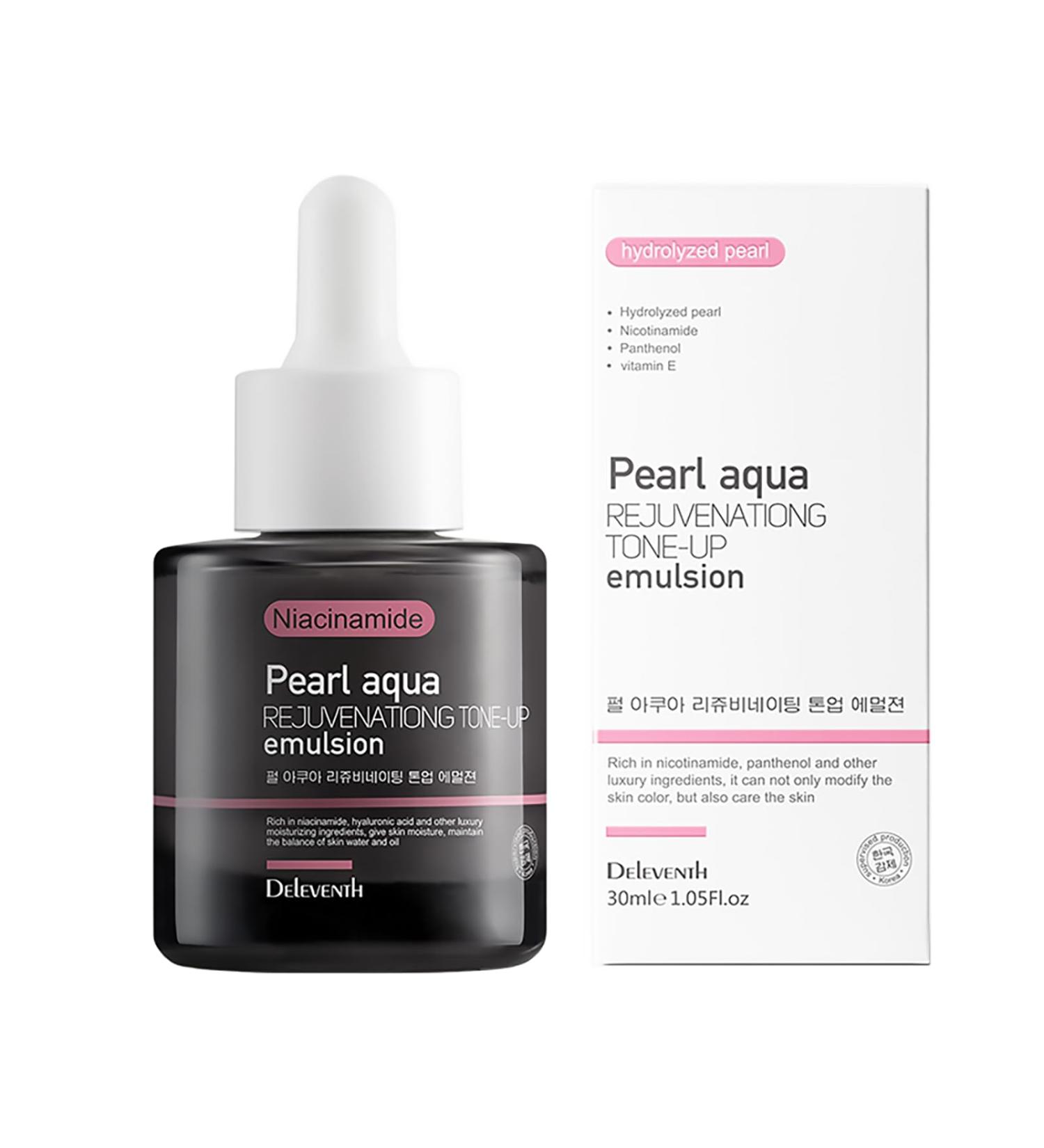 DEleventh Korean Pearl Aqua Rejuvenating Emulsion 30ml - Anti-Aging Hydrating & Nourishing with Vitamins B5 & E for Radiant Skin - Buy Online on GoSupps.com