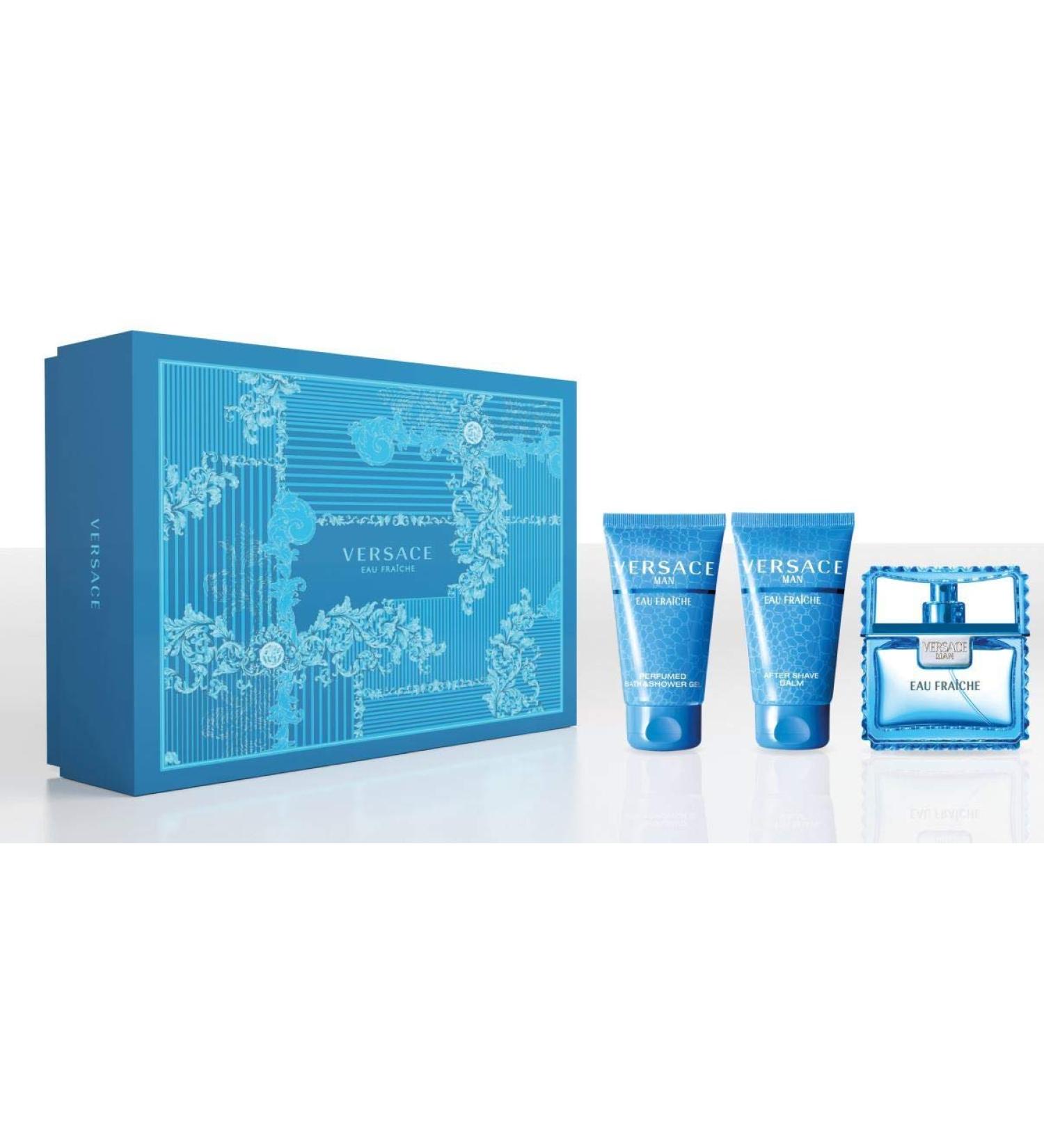 Versace MAN Eau Fraiche 3 Pc SET - Eau De Toilette Spray, Shower Gel, After Shave Balm - 1.7 oz each - Buy Online on GoSupps.com