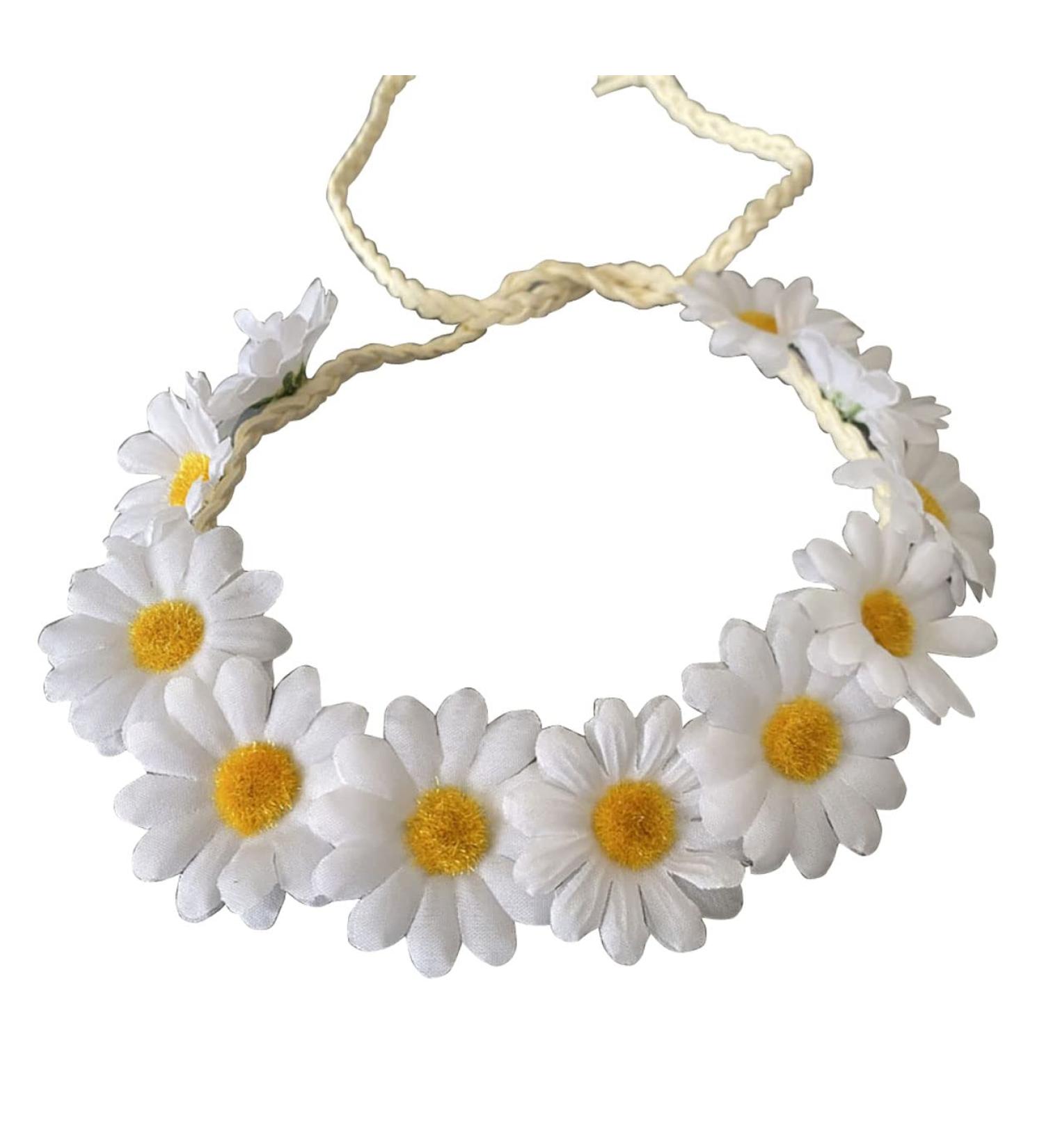 3PCS Sunflower Headband Hair Crown Set for Bridal Beach Festivals - White - Buy Online on GoSupps.com