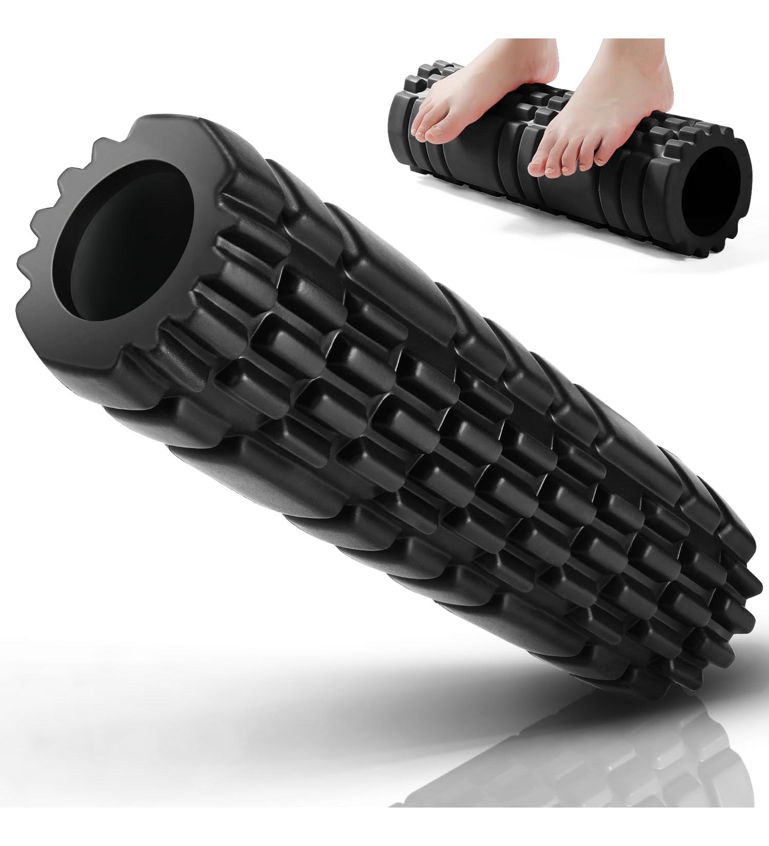 Fascia Roll & Massage Roller - Foam Roller for Muscle Tension Relief | Mini Training Aid (30x7x7cm) - Buy Online on GoSupps.com