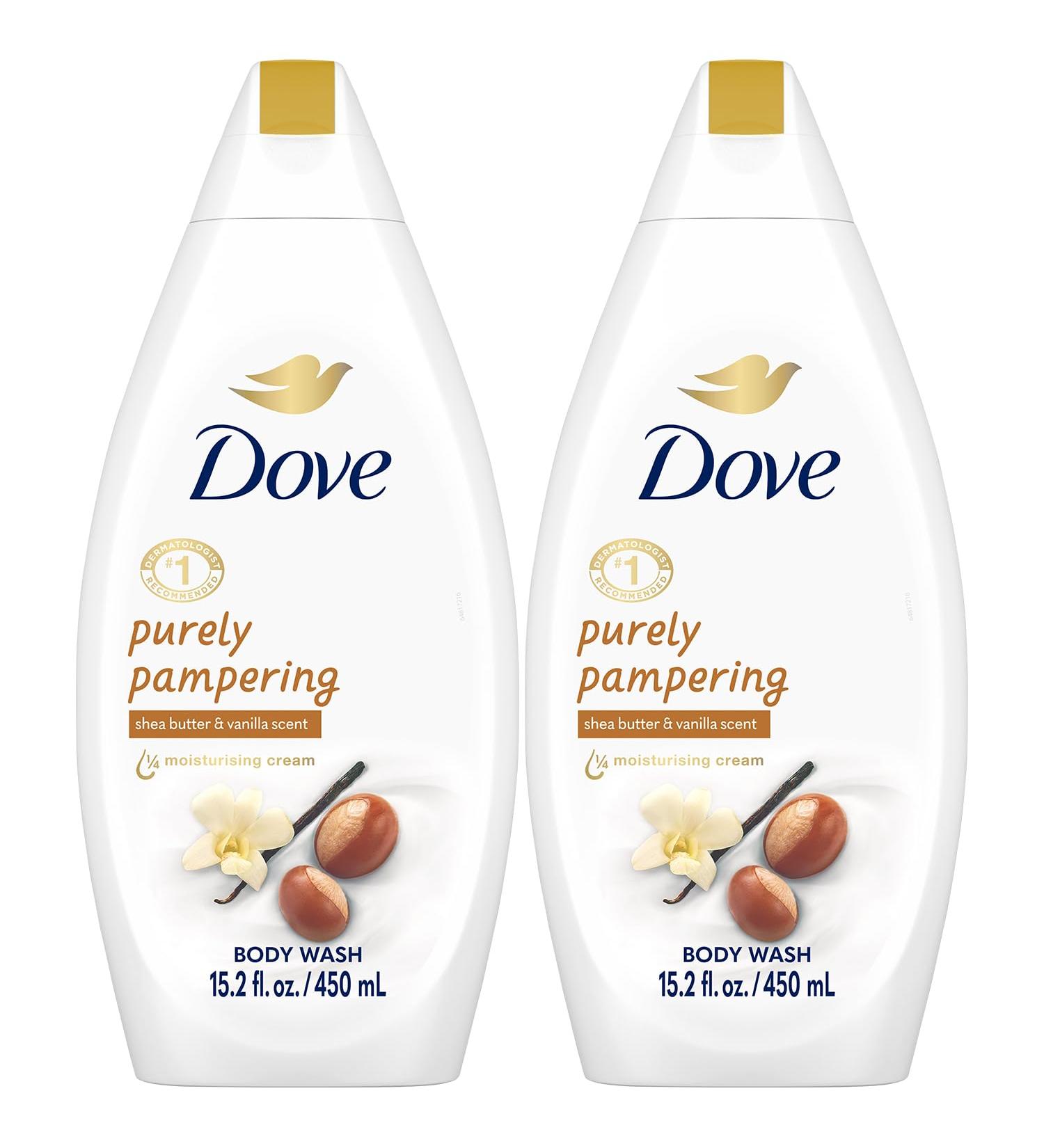 Dove Body Wash 2-Pack Purely Pampering Shea Butter & Warm Vanilla for Softer Smoother Skin 15.2 Oz Ea - Buy Online on GoSupps.com