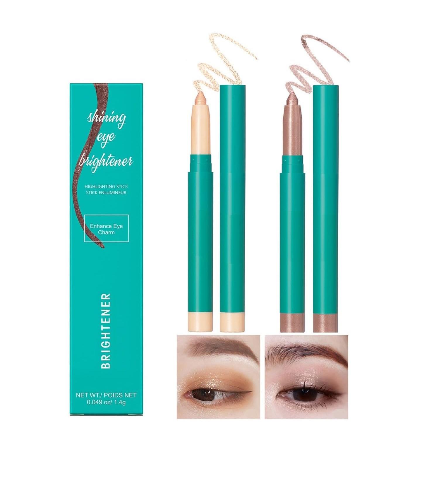 Waterproof Glitter Eyeshadow Stick - Long Lasting Creamy Shimmer Makeup in Champagne & Rose Gold - Buy Online on GoSupps.com