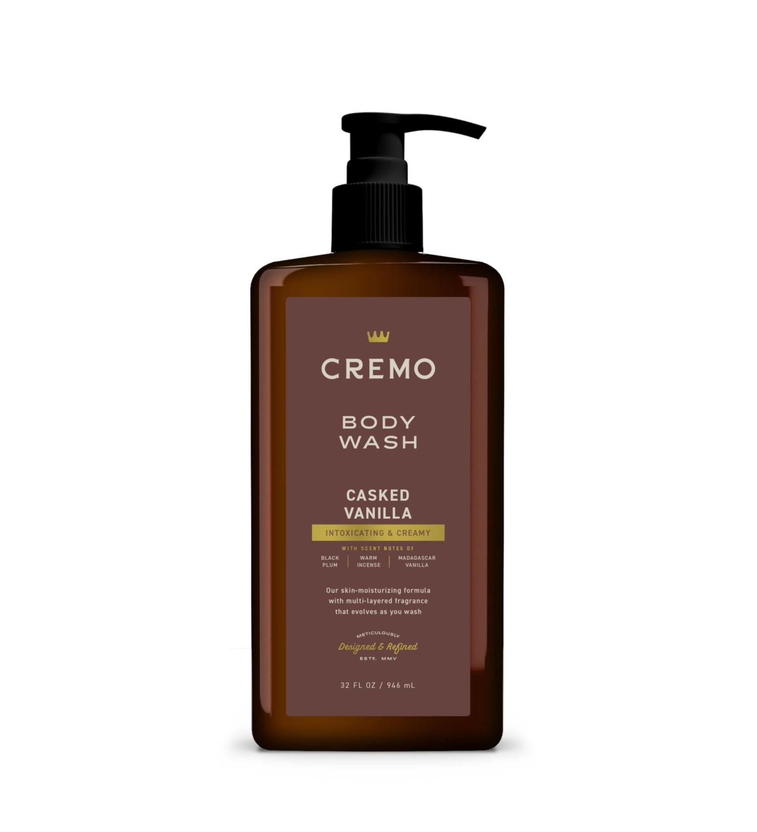 Cremo Rich-Lathering Casked Vanilla Body Wash for Men Notes of Black Plum Warm Incense and Madagascar Vanilla 32 Fl Oz - Buy Online on GoSupps.com